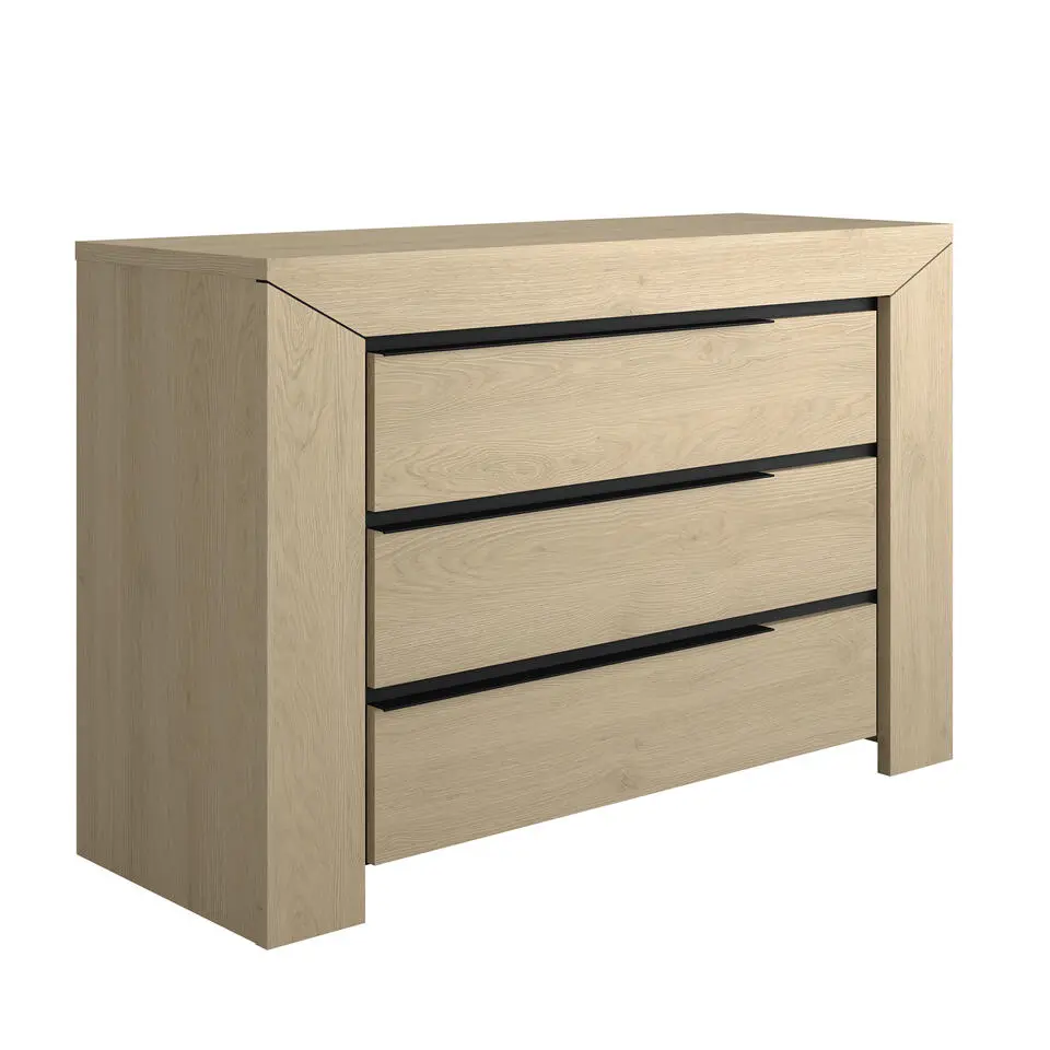 Commode East 3 lades - kastanje