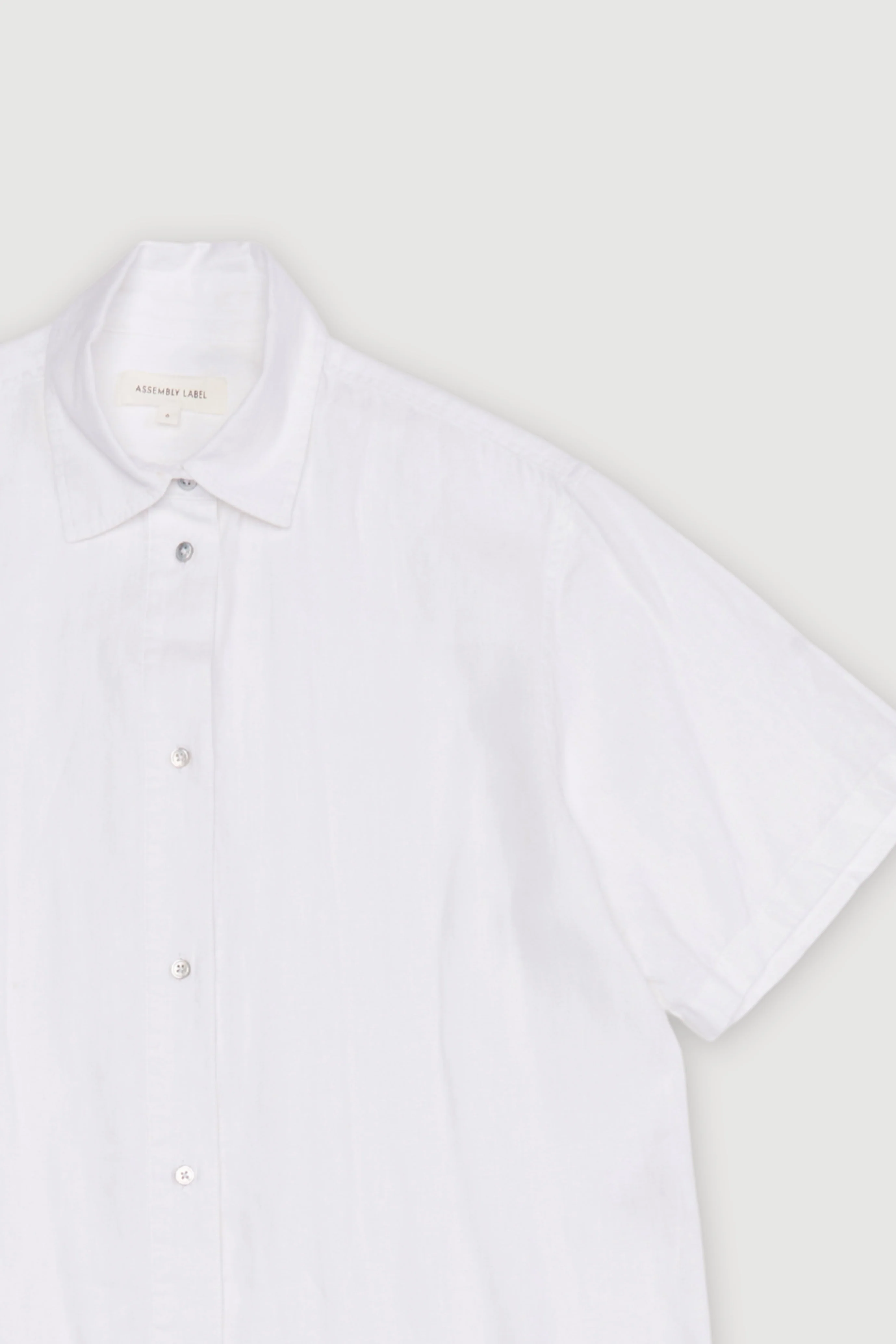 Re-Worn Womens Linen Short Sleeve Shirt