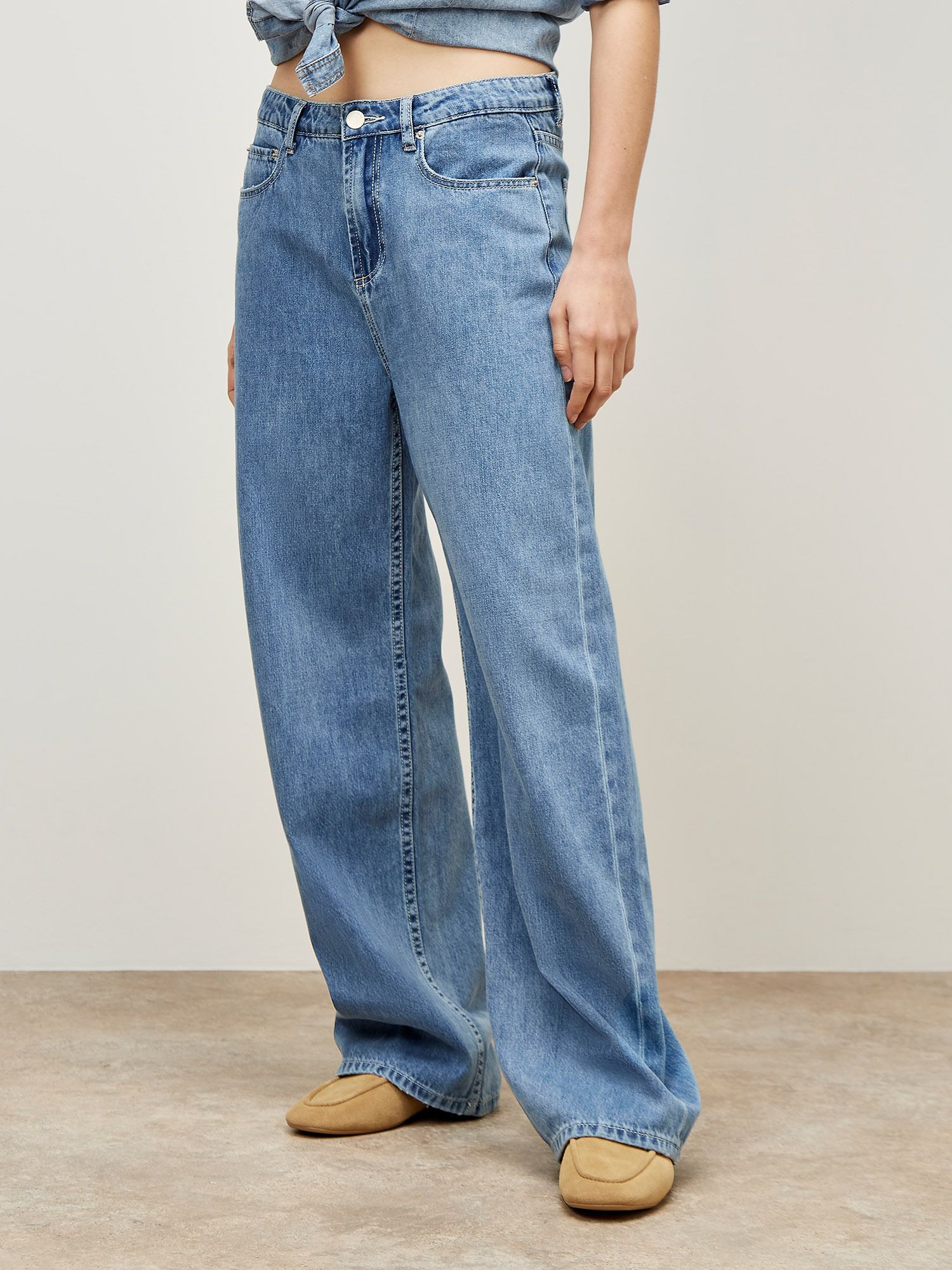 Apricot Elisa Wide Straight Leg Jeans