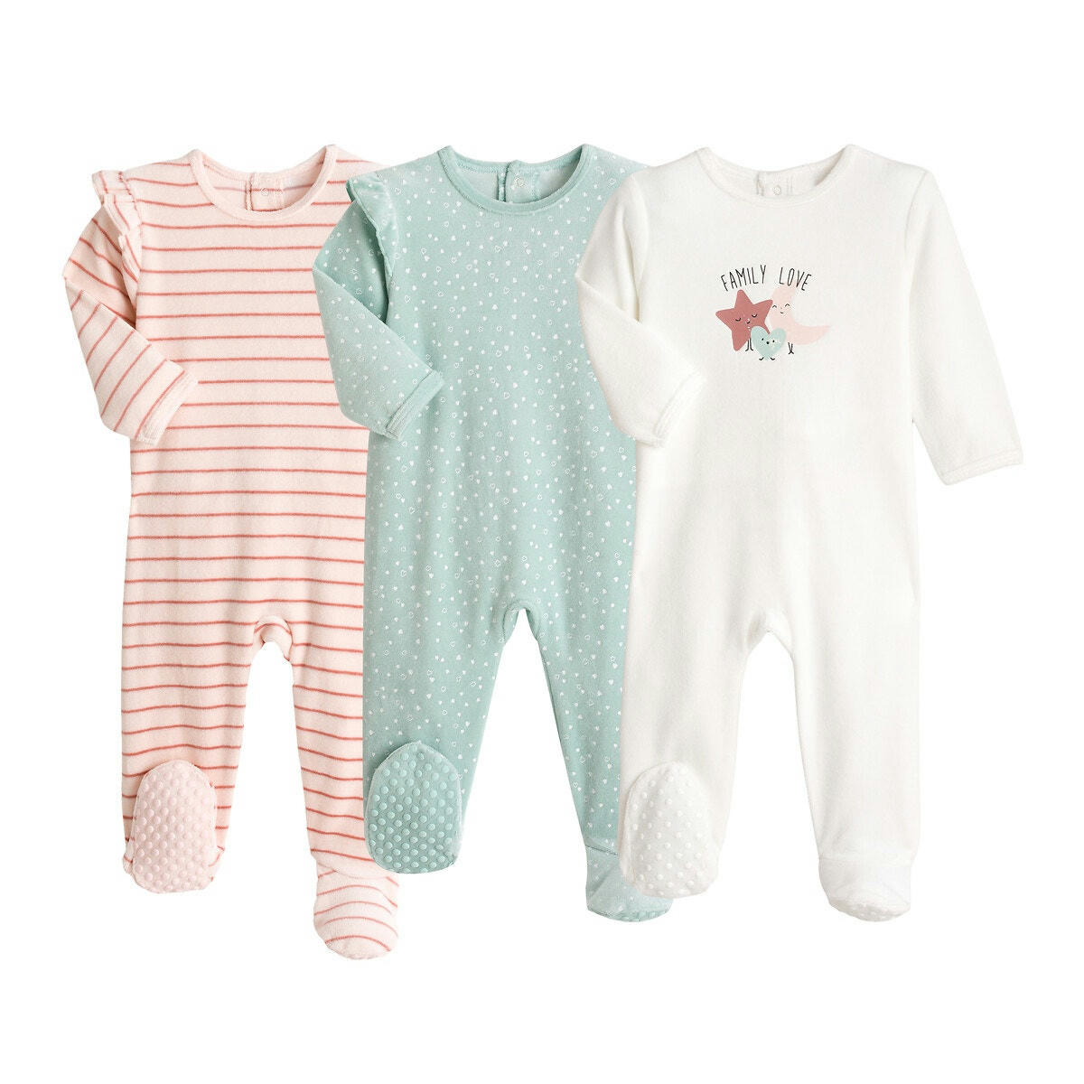 Lot de 3 pyjamas en velours
