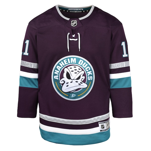 Trevor Zegras Anaheim Ducks Youth 30th Anniversary Premier Player Jersey – Purple