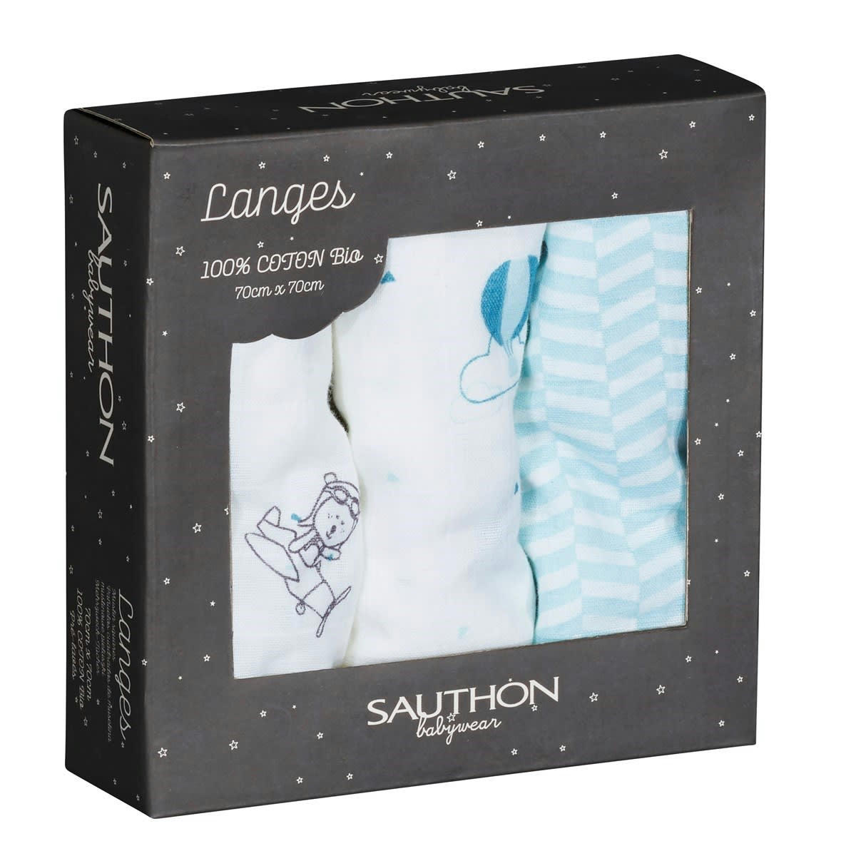 LAZARE - Langes bébé en coton bio blanc