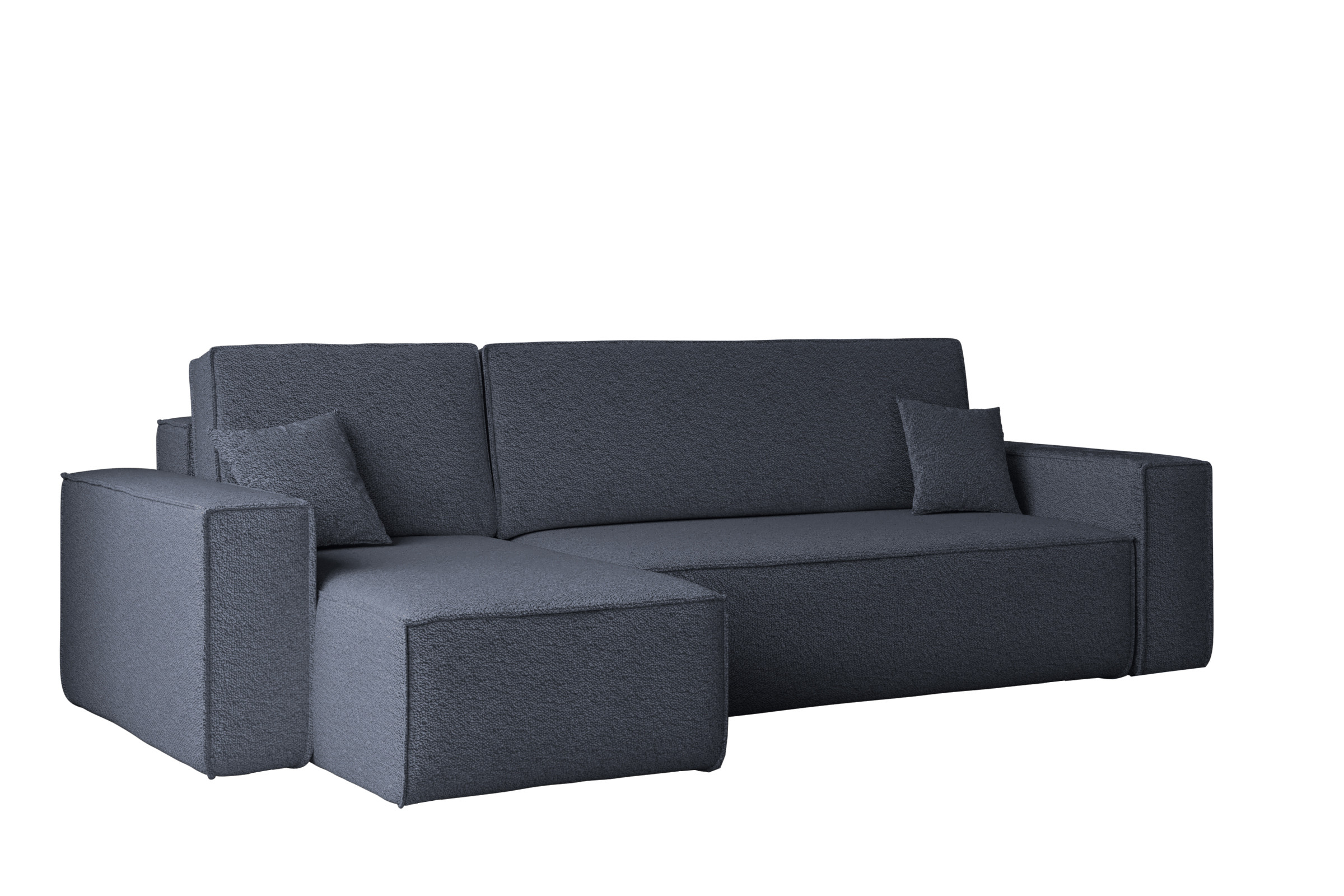 Sofa w kształcie L BEST, tkanina Abriamo, Ciemnoniebieski Lewostronny
