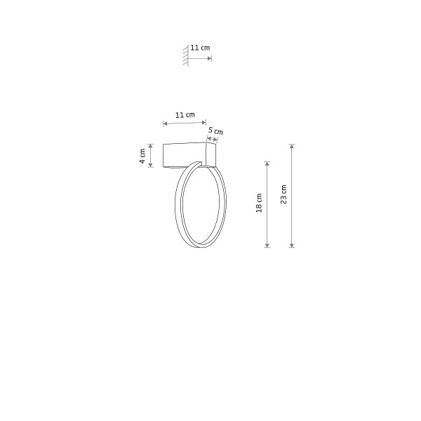 Kinkiet CIRCOLO LEDczarny LED 1x9W 190lm IP20 Nowodvorski