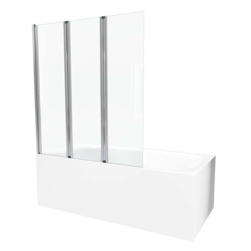 Paroi de bain avec volets chrome 130 x 120 AURLANE