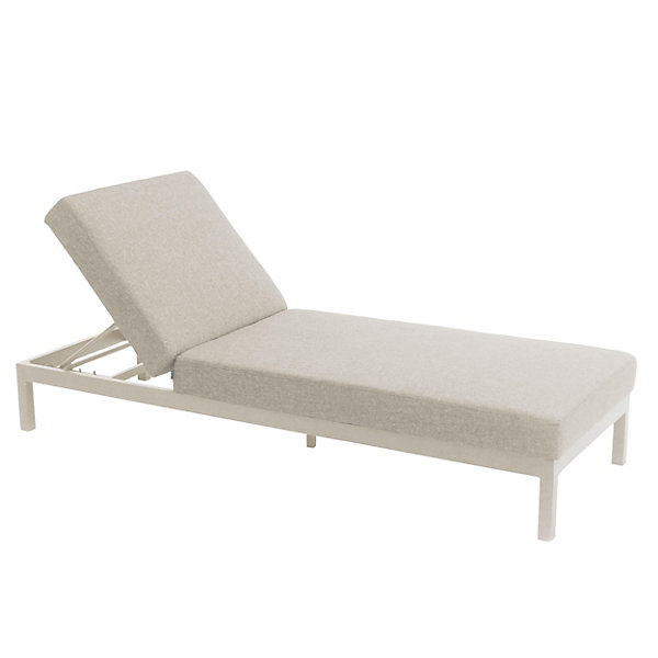 Bain de soleil inclinable en aluminium crèmeOviala
