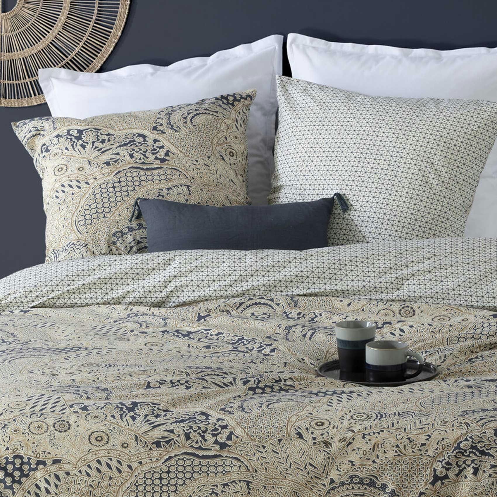 NAOKI - Parure esprit baroque coton ecru 240x220 cm