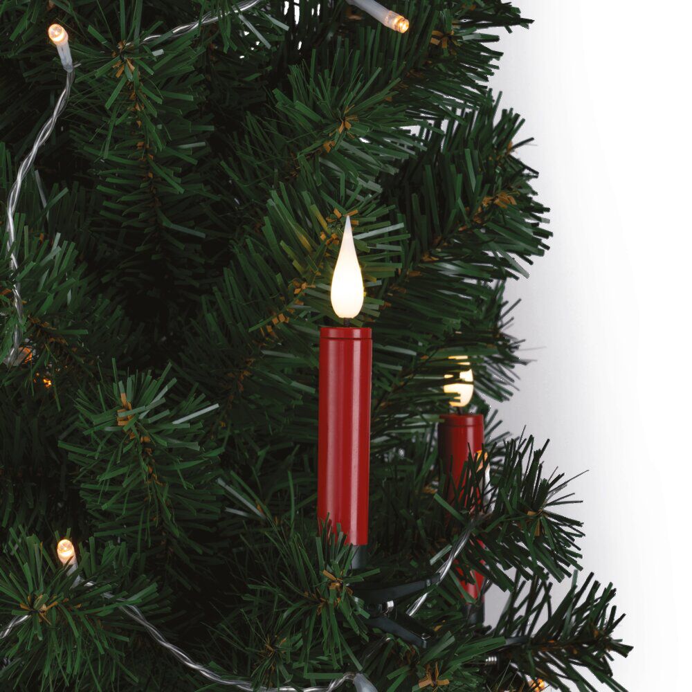 Lot de 5 bougies LED rouges flamme blanc chaud avec télécommande