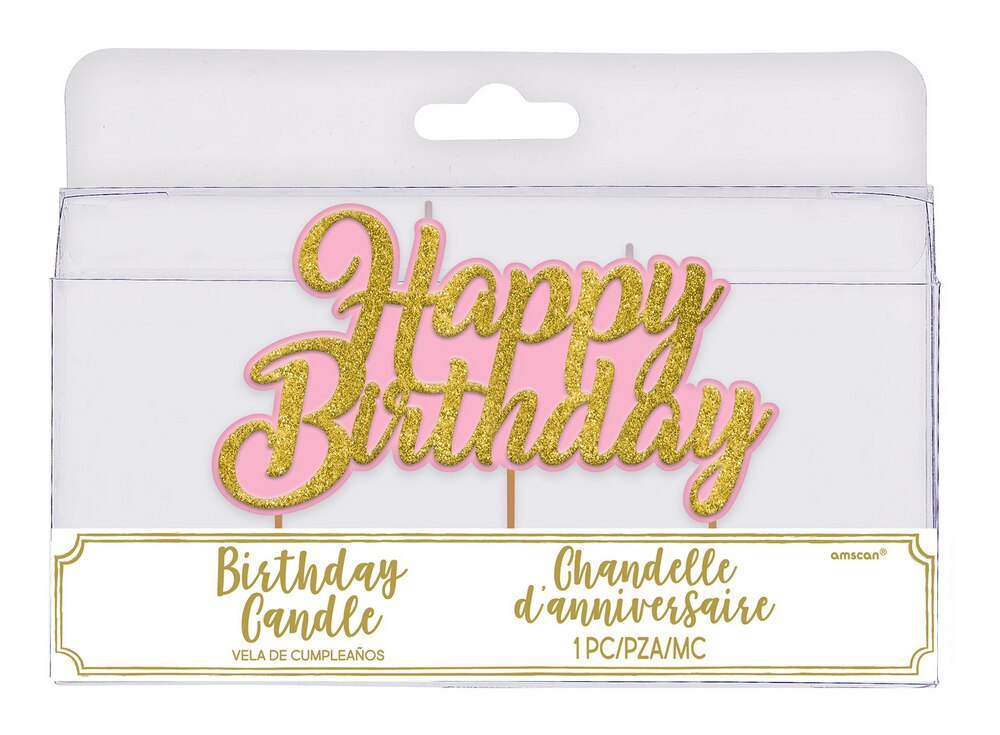 Glitter Happy Birthday Toothpick Candle