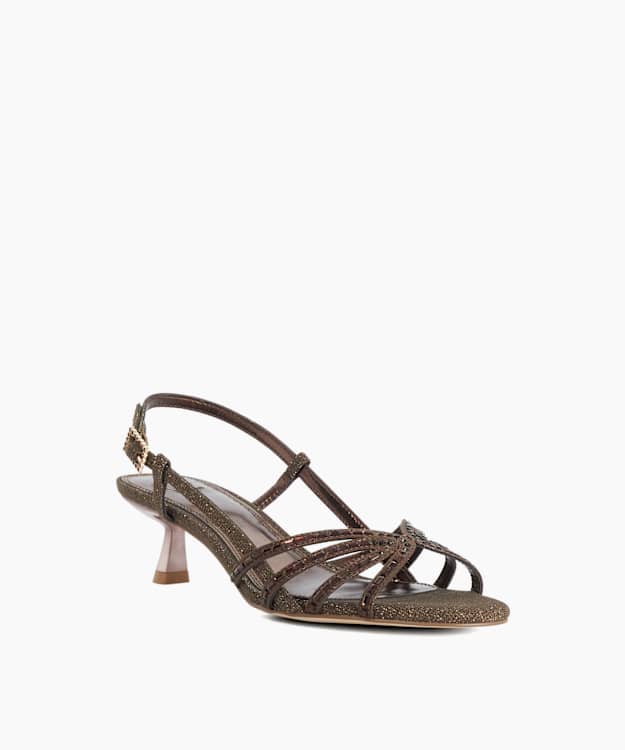 Magix Bronze - Strappy Open-Toe Low Heeled Sandals