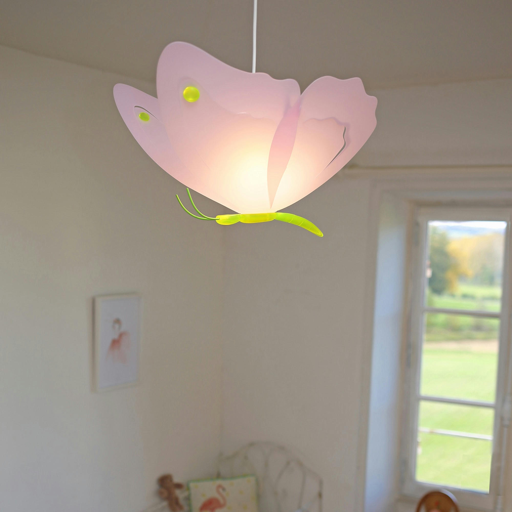 - Suspension enfants Papillon Rose 45cm