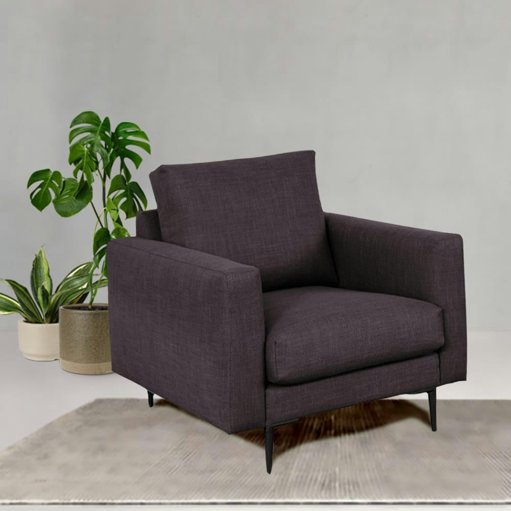 CARUSO - Fauteuil 1 place tissu gris foncé
