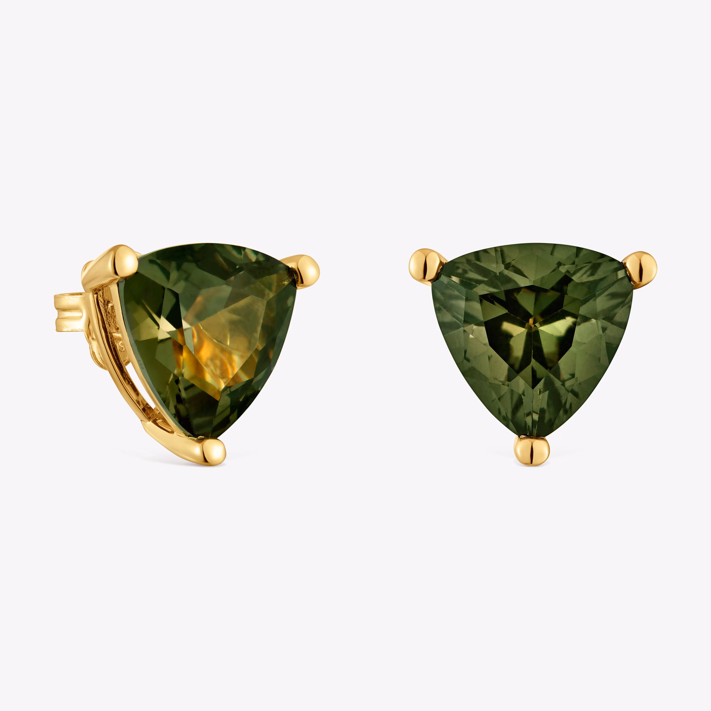 Pendientes con baño de oro 18 kt sobre plata y espinela verde creada en laboratorio TOUS Color LGG