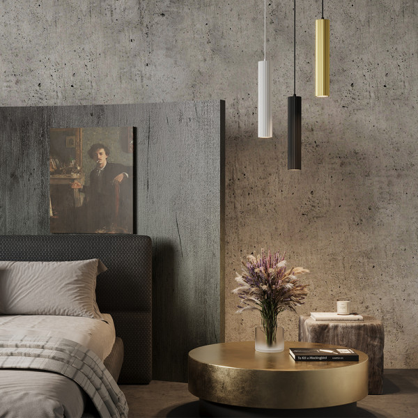 Lampa wisząca CALIPSO karbowana tuba mosiężna 1xGU10x10W IP20 Maytoni