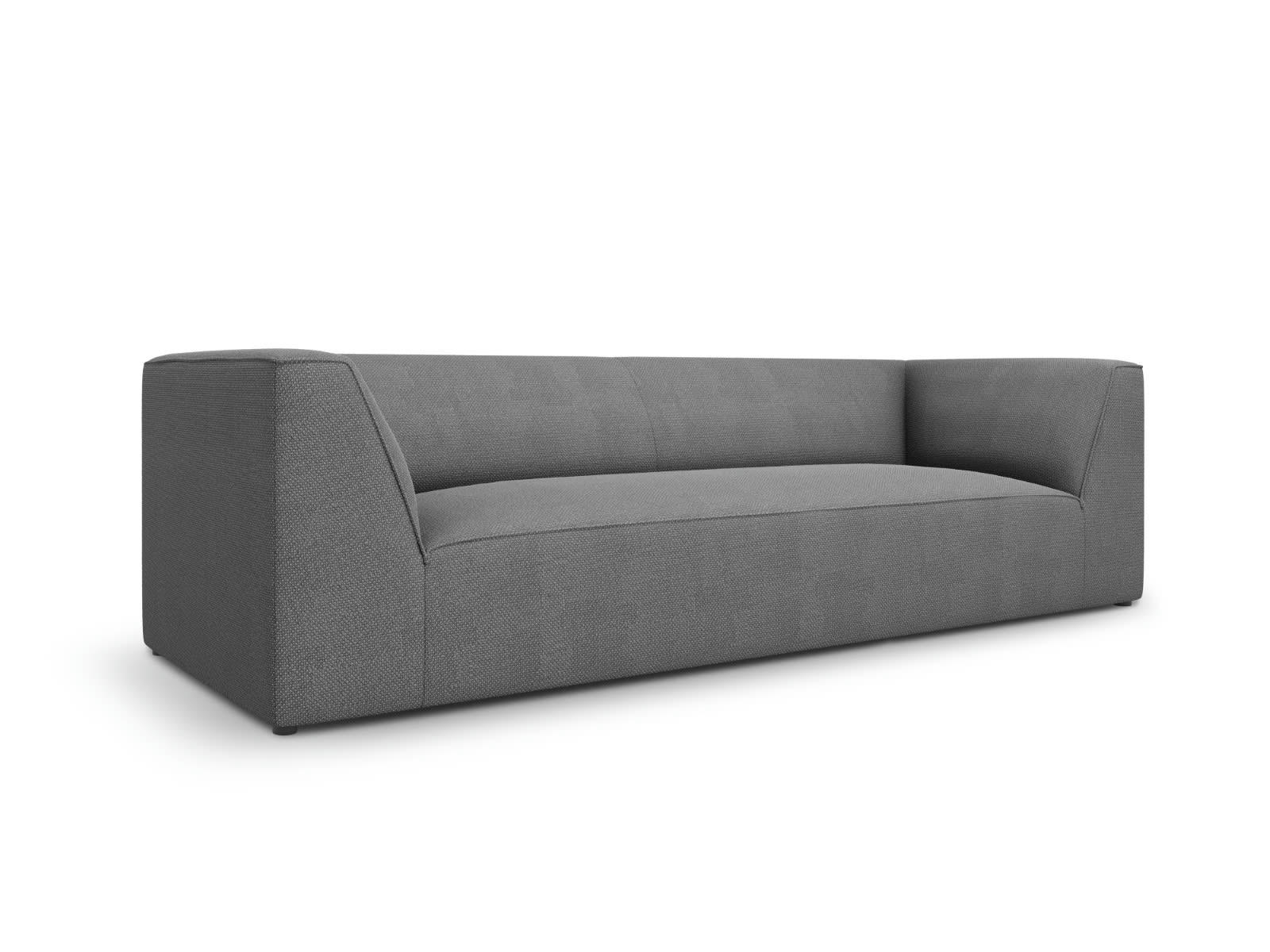 RUBY - Canapé 3 places en tissu structurel gris
