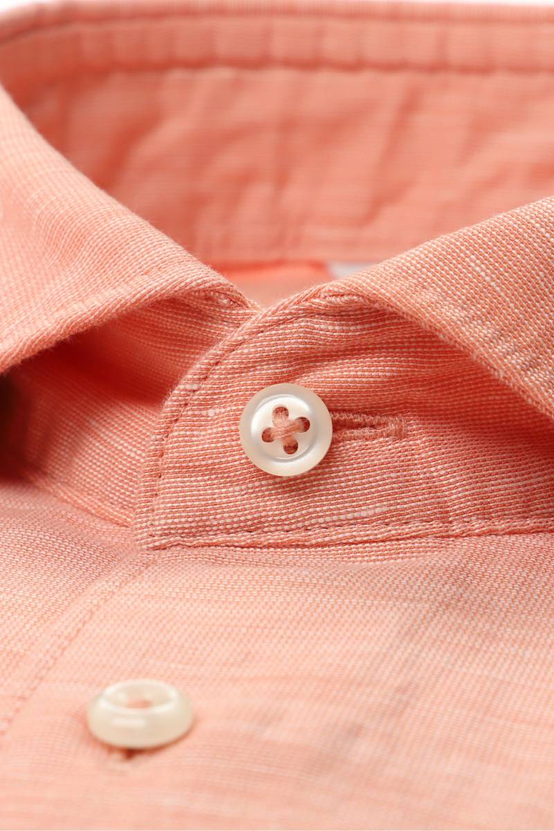 ETERNA 1863 Soft Tailoring Modern Fit Leinenhemd orange, Einfarbig