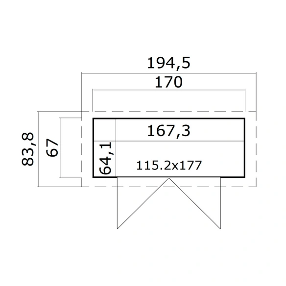 Gartenhaus »Kent«, BxHxT: 194, 5 x 216, 6 x 83, 8 cm, (Außenmaß inkl. Dachüberstand)