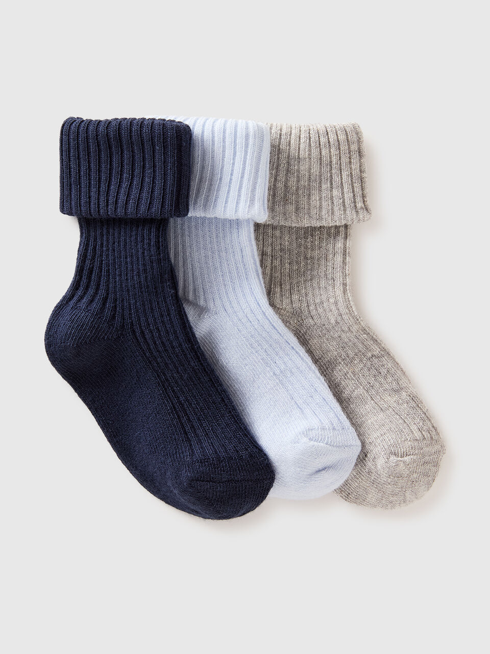 Three pairs of ribbed socks