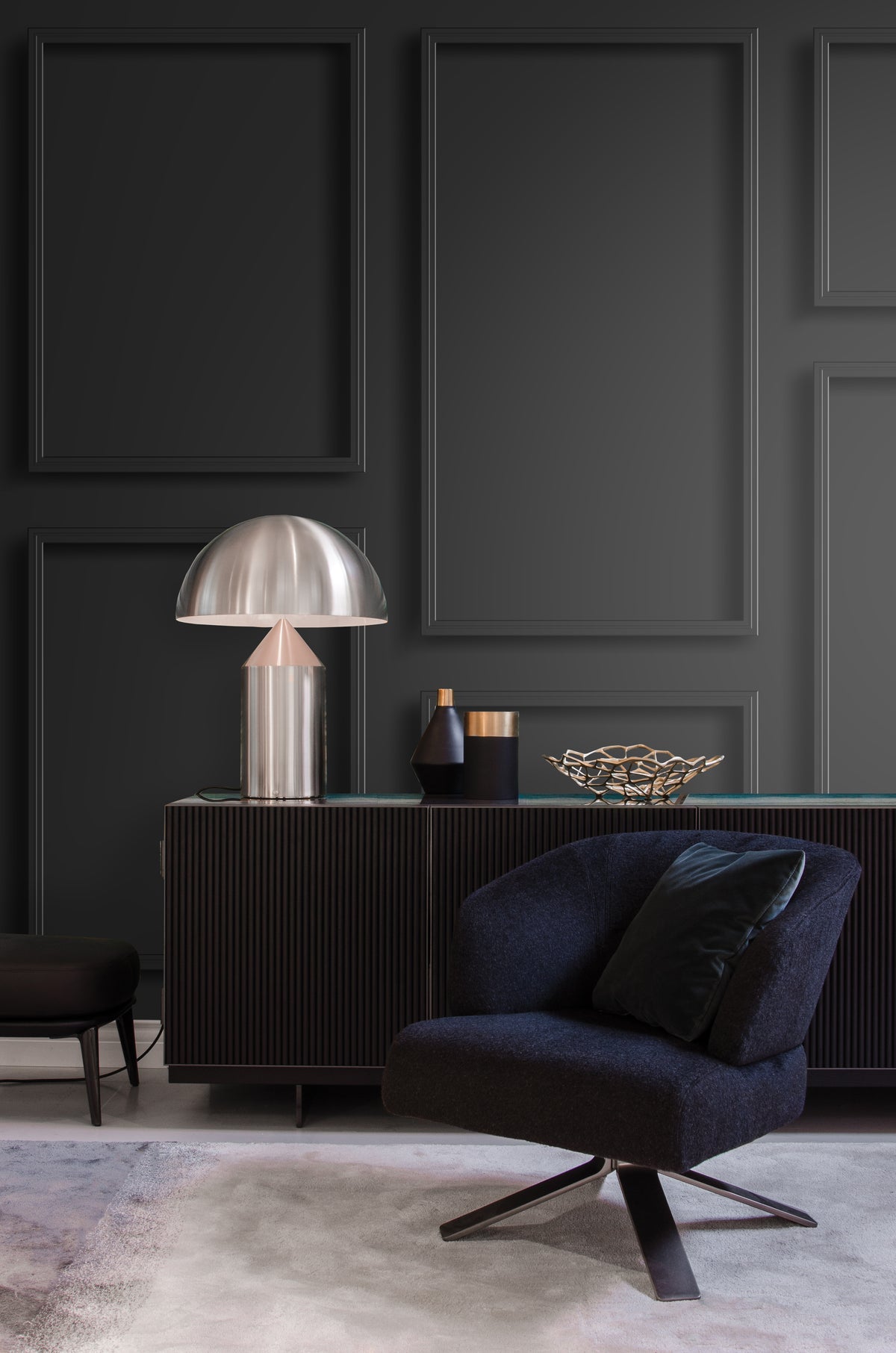 Origin Wallcoverings fotobehang wandpanelen zwart - 300 x 279 cm - 357337