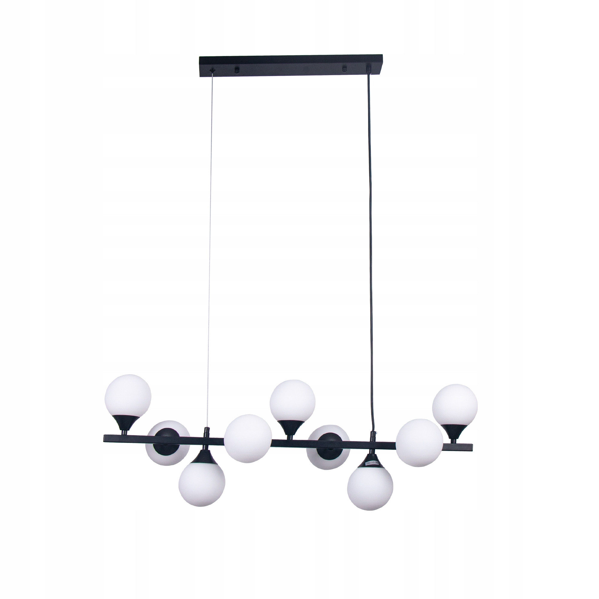 Lampa Sufitowa Wisząca Do Salonu Czarna 9 Kul Szklanych