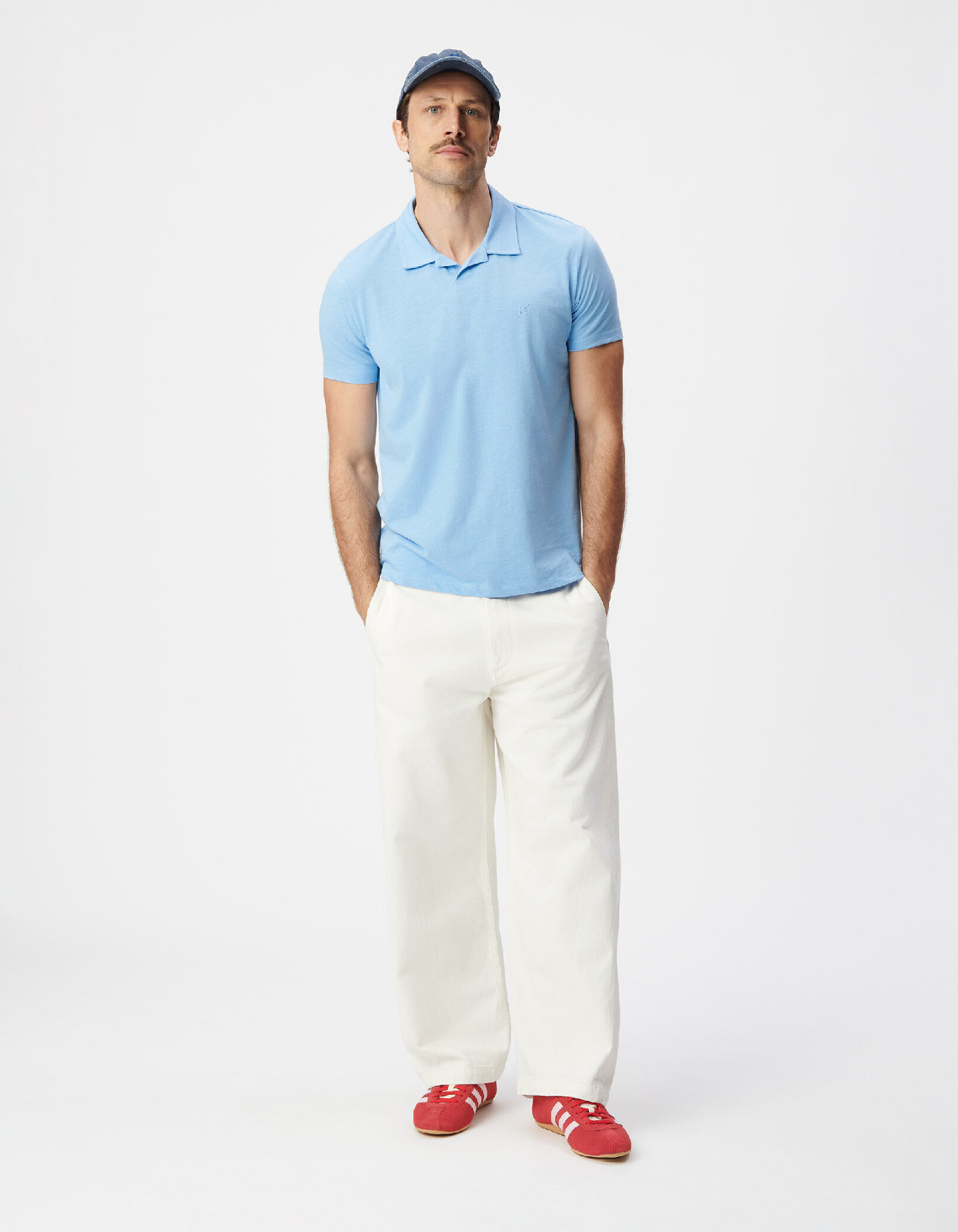 Polo manches courtes beige coton bio flammé Homme