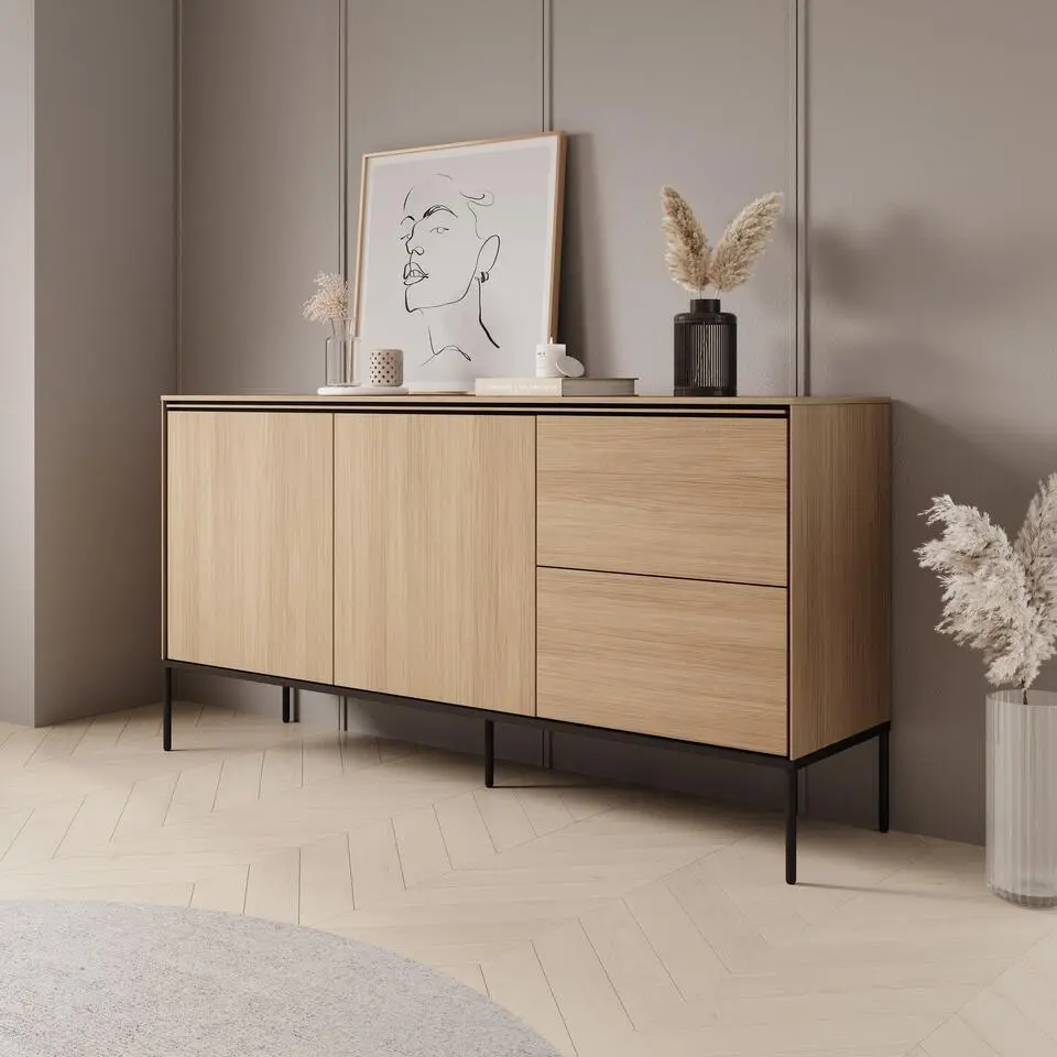 Meubella - Vicious - Dressoir - Eiken - 167x41x85 cm