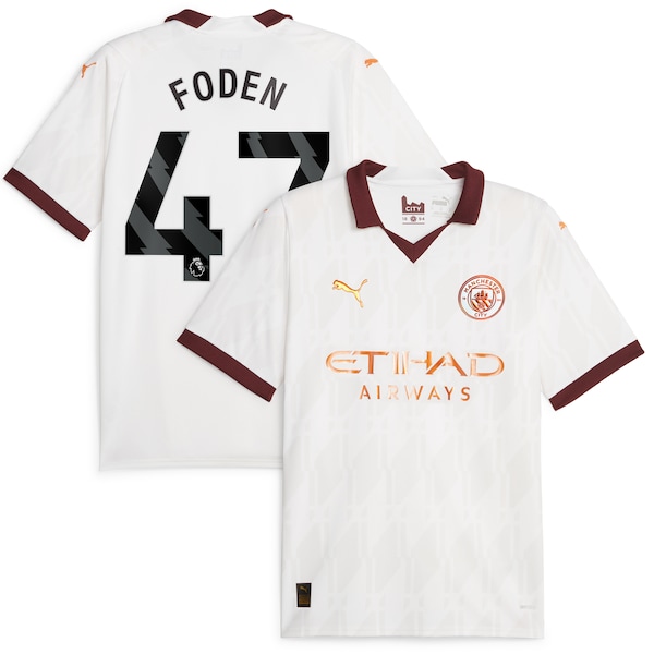 Phil Foden Manchester City Puma 2023/24 Away Replica Player Jersey - White