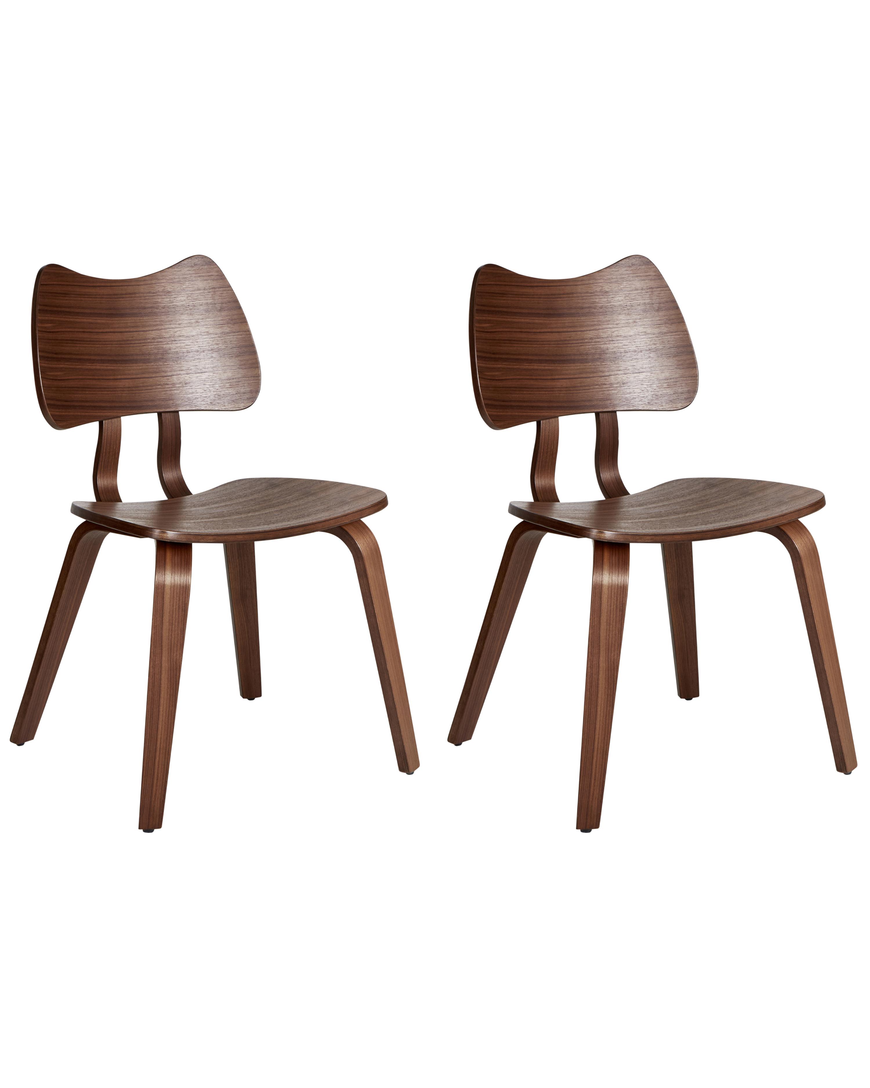 Set of 2 Dining Chairs DIANA Wood Brown