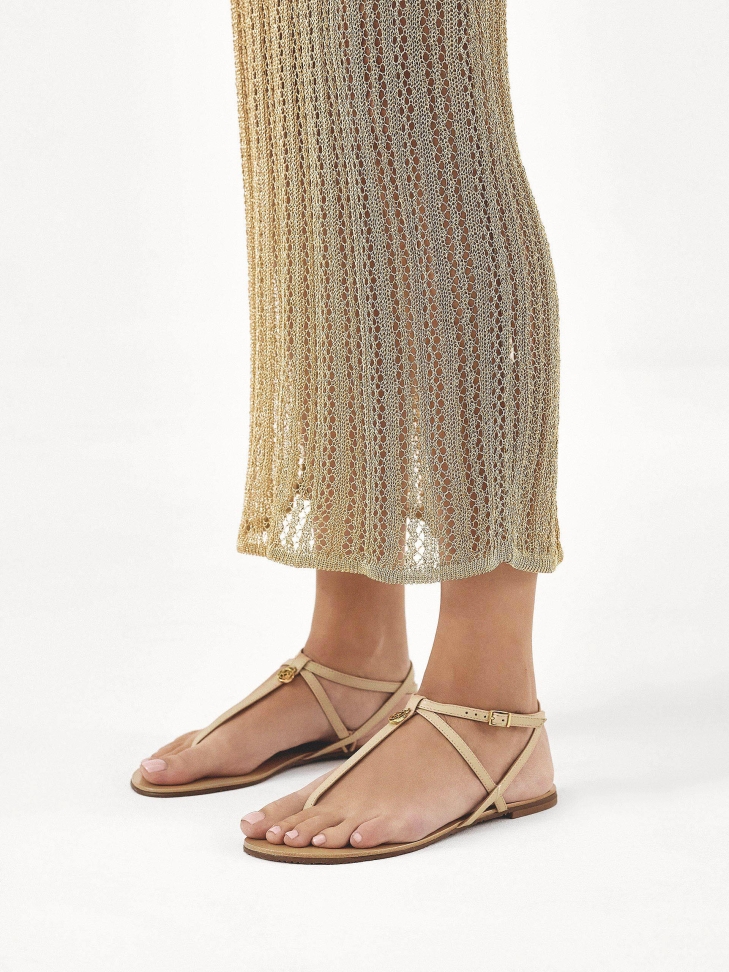Flat beige sandals