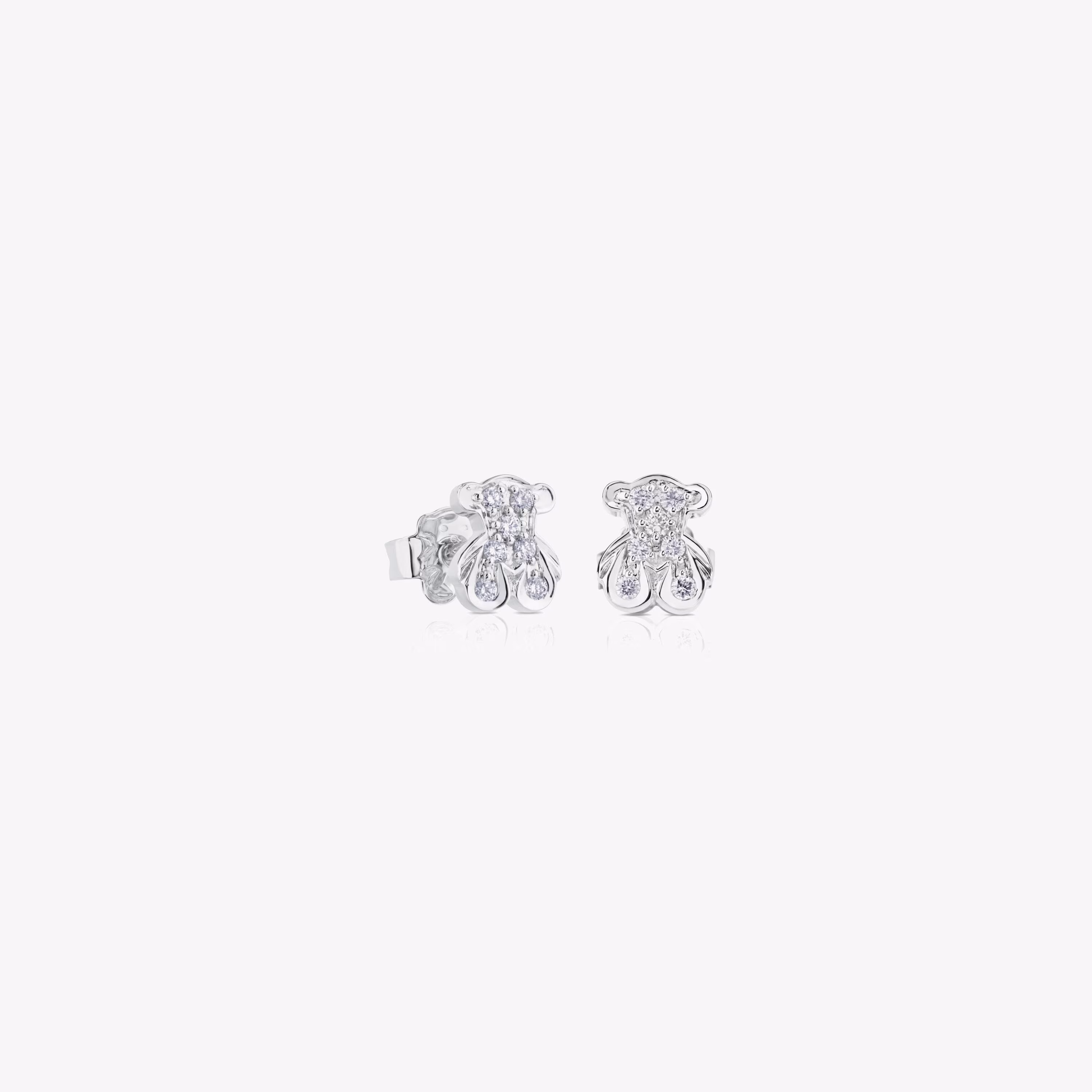 Pendientes de oro blanco y diamantes motivo oso TOUS Bear