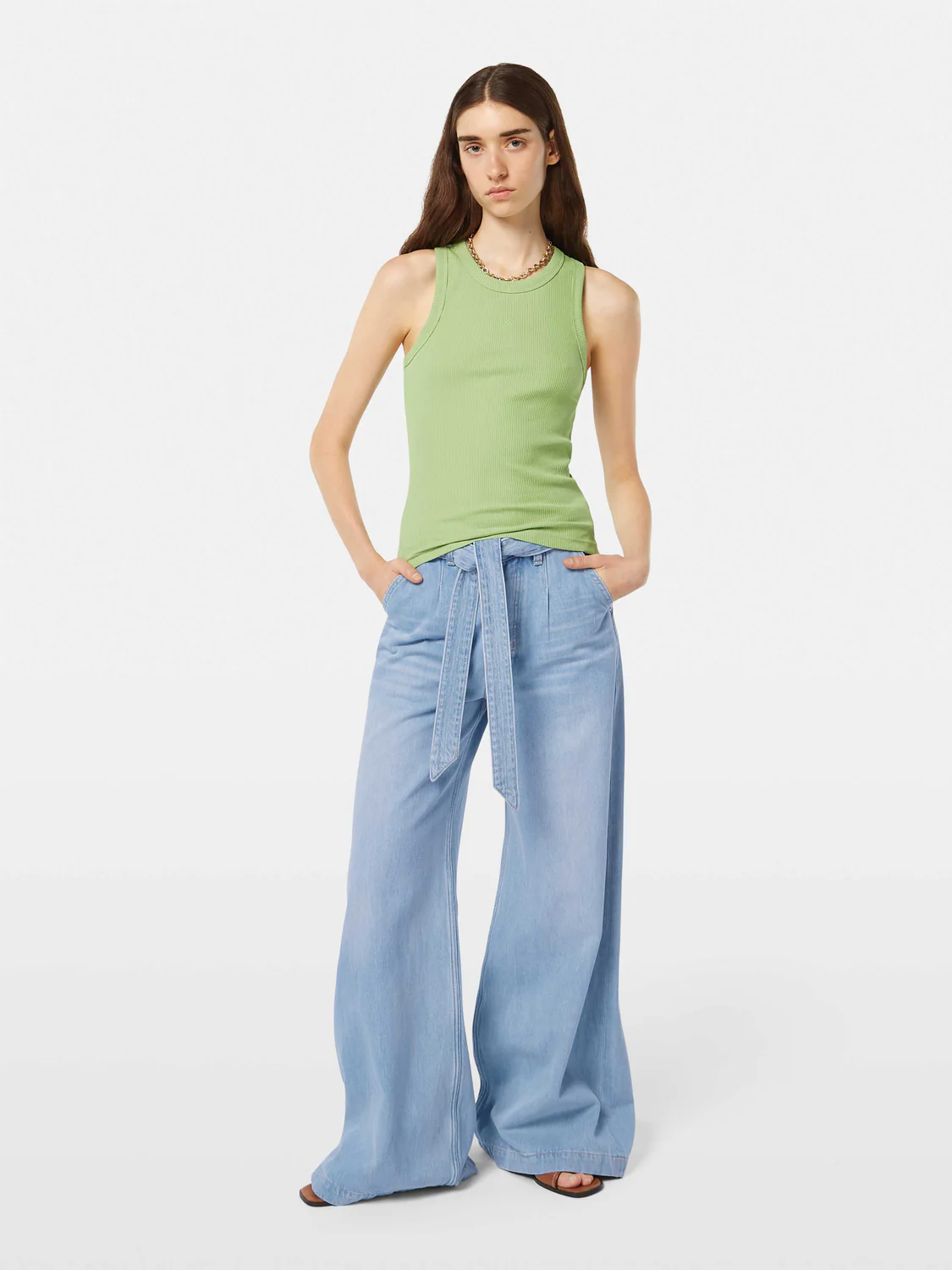 Ribbed Racer Tank Top