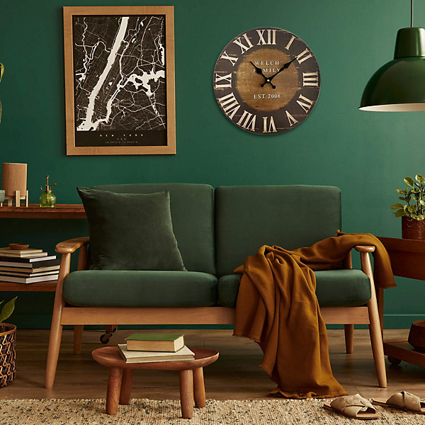 Horloge de Salon Horloge Murale Bois Industrielle 33,8x33,8x4