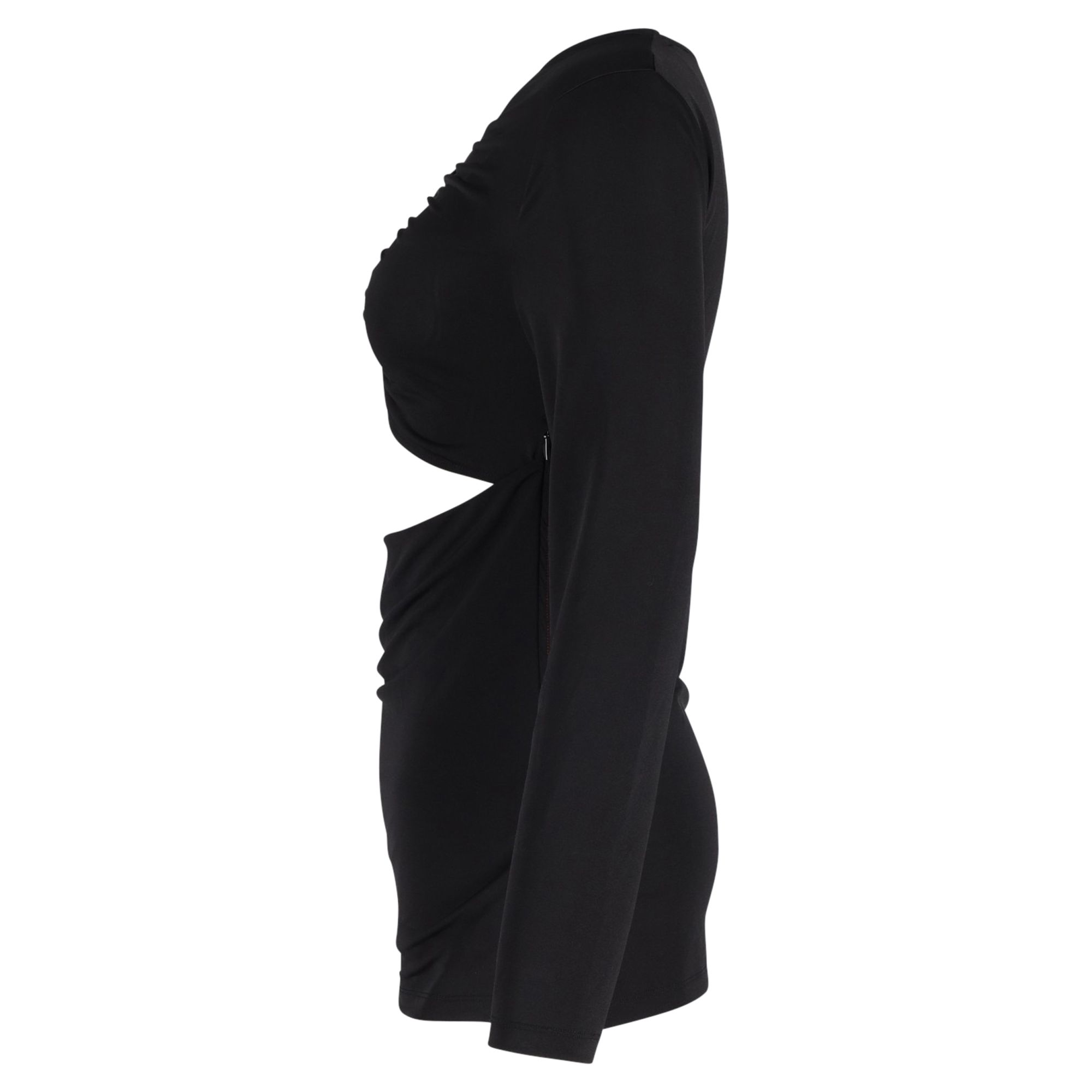 Victoria Beckham Preloved Cutout Ruched Stretch Top in Black Cotton