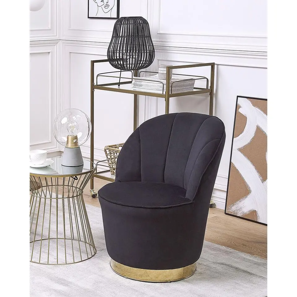 ALBY - Fauteuil - Zwart - Fluweel