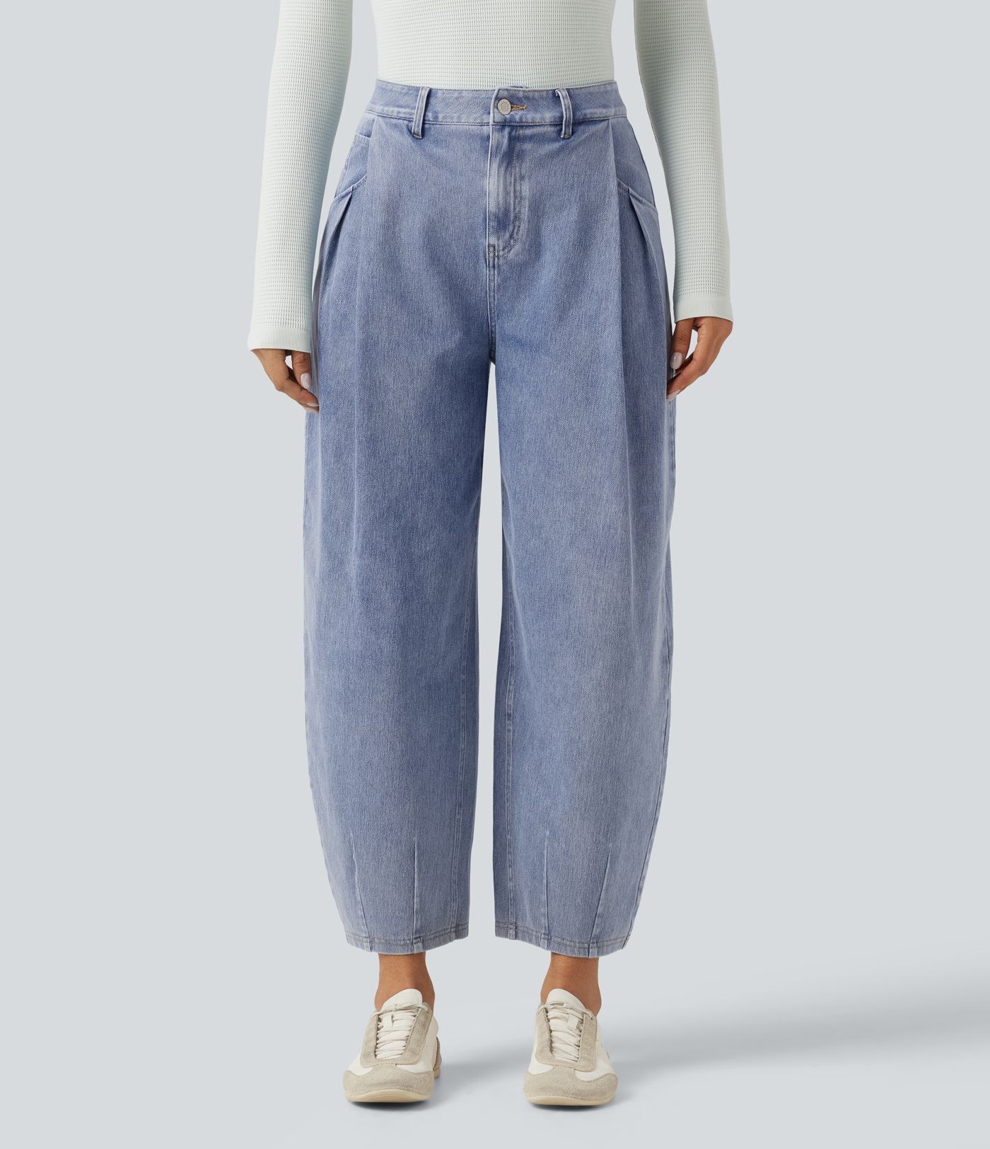 Jean Halara Flex™ taille haute coupe barrel avec poches