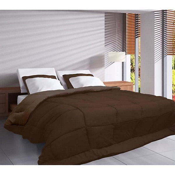 CALGARY Couette chaude Microfibre 400g/m² Choco &Moka 200x200cm