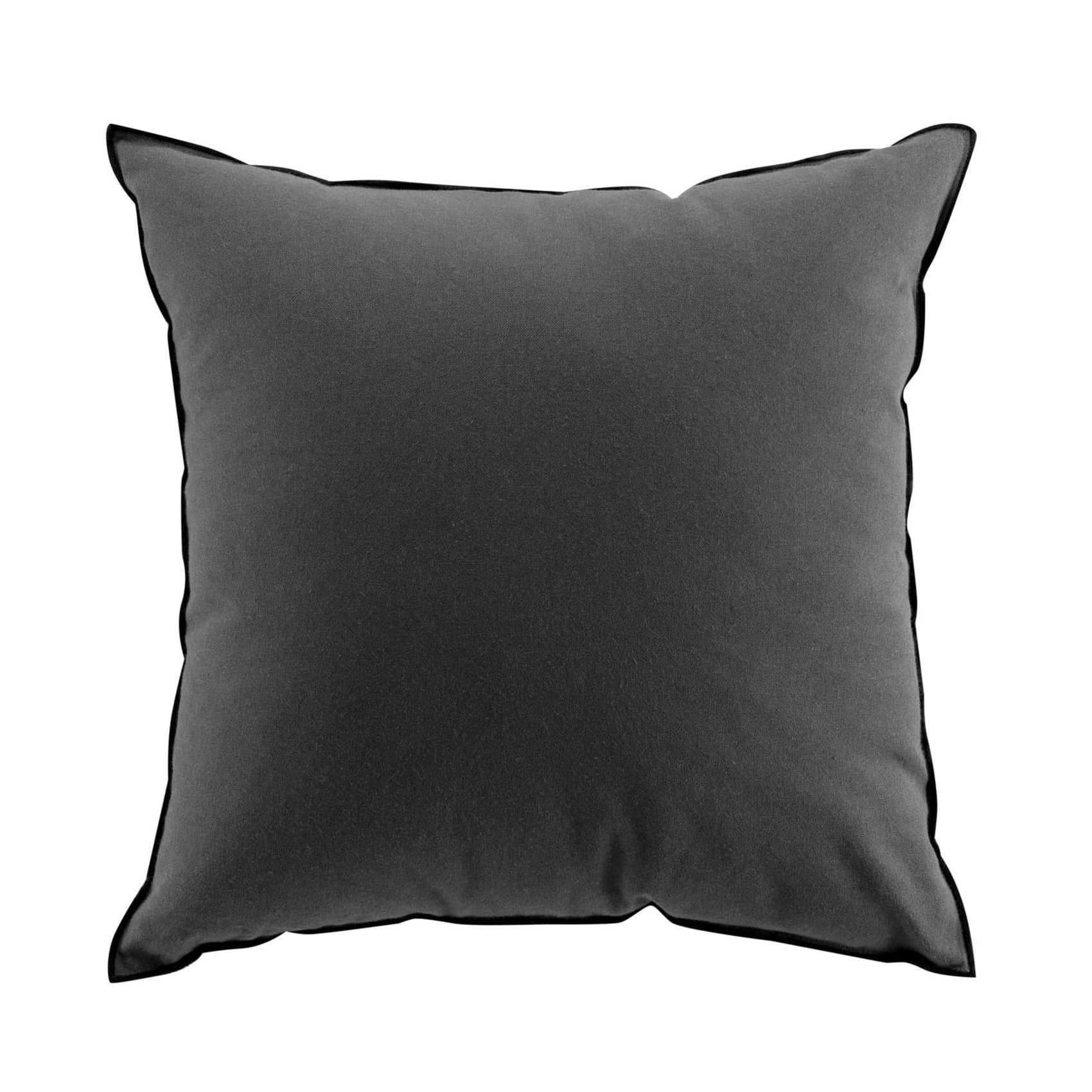 - Coussin avec surjet en coton recyclé gris anthracite 50x50 cm