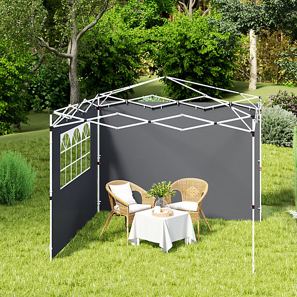 Parois latérales de rechange barnum tonnelle 3 x 3 m 2 pièces grande fenêtre gris