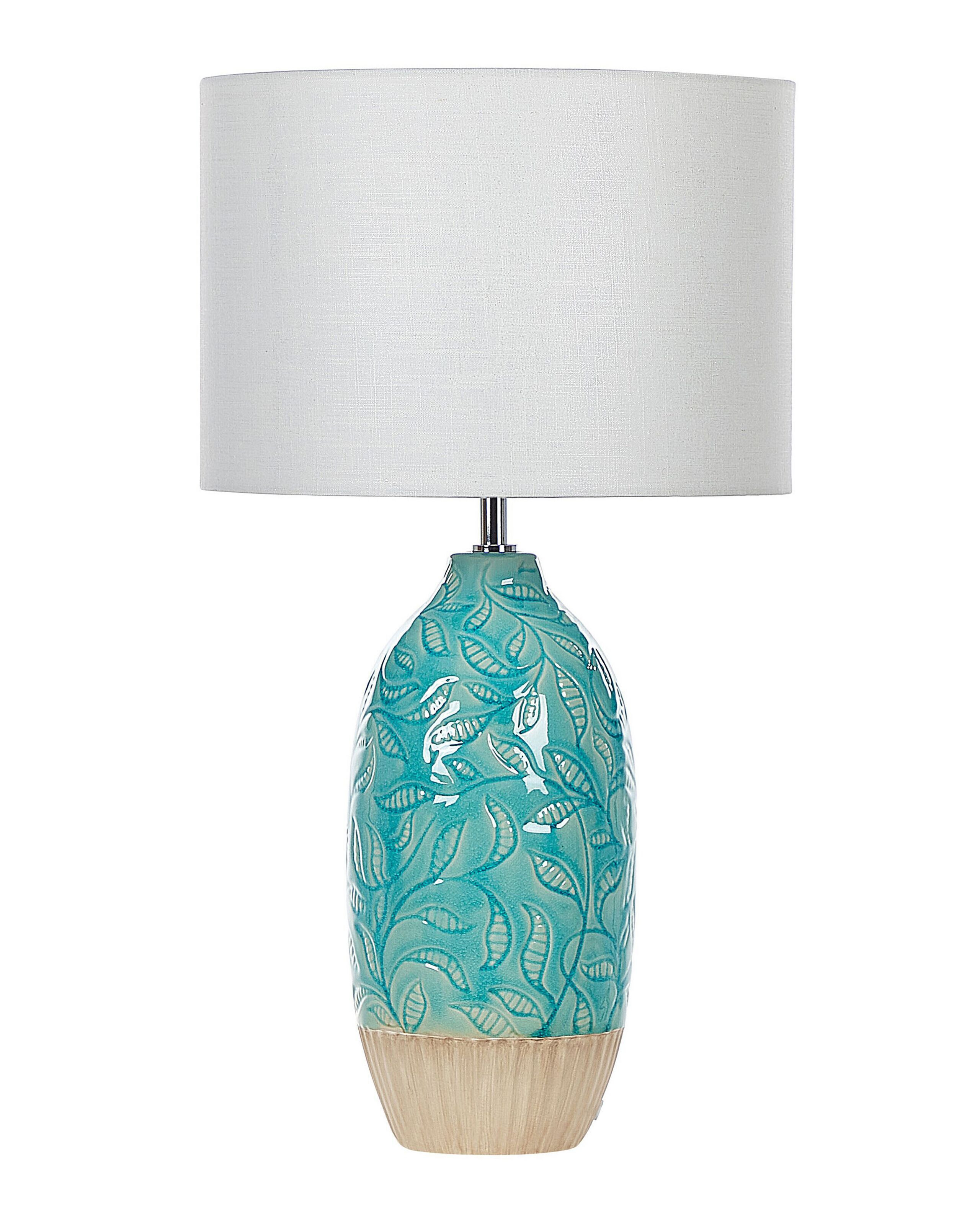 Lampa stołowa ceramiczna baza turkusowa lampka