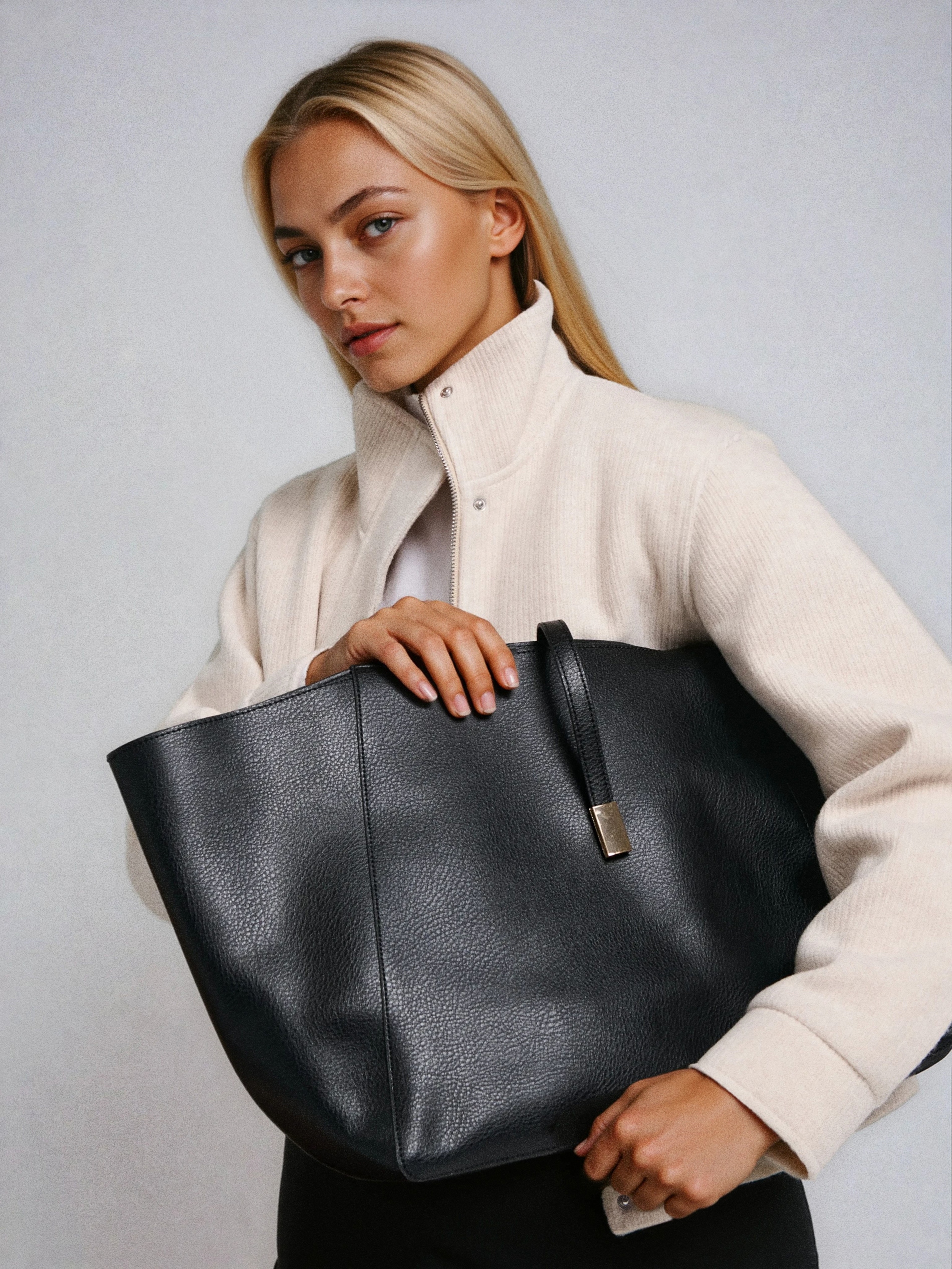 Torebka shopper z imitacji skóry