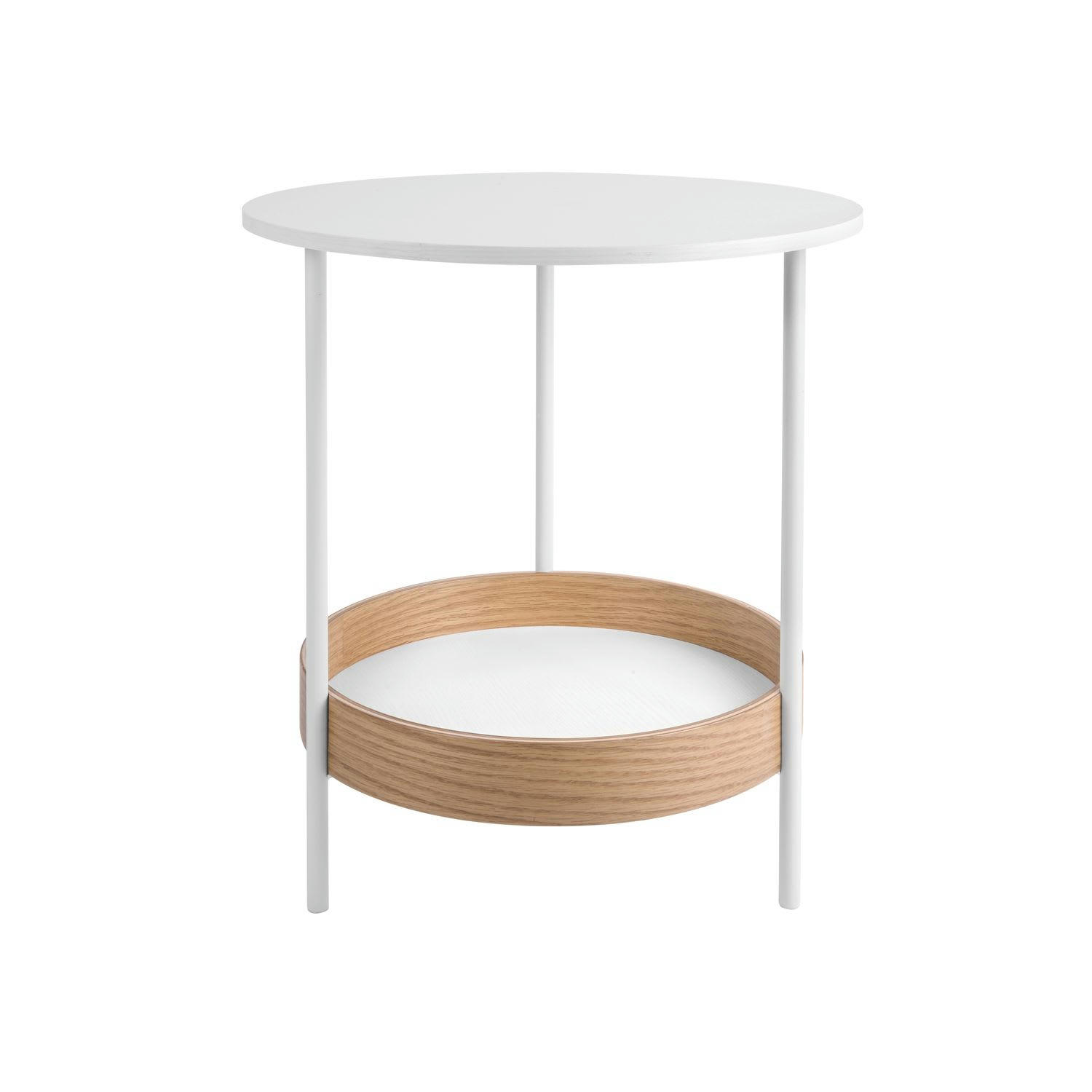 DUAL - Table d'appoint ronde design blanc