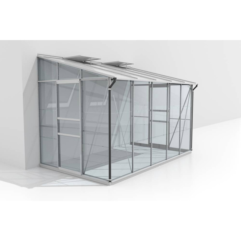 Serre adossée en verre Osiris aluminium anodisé 6,5 m² VITAVIA