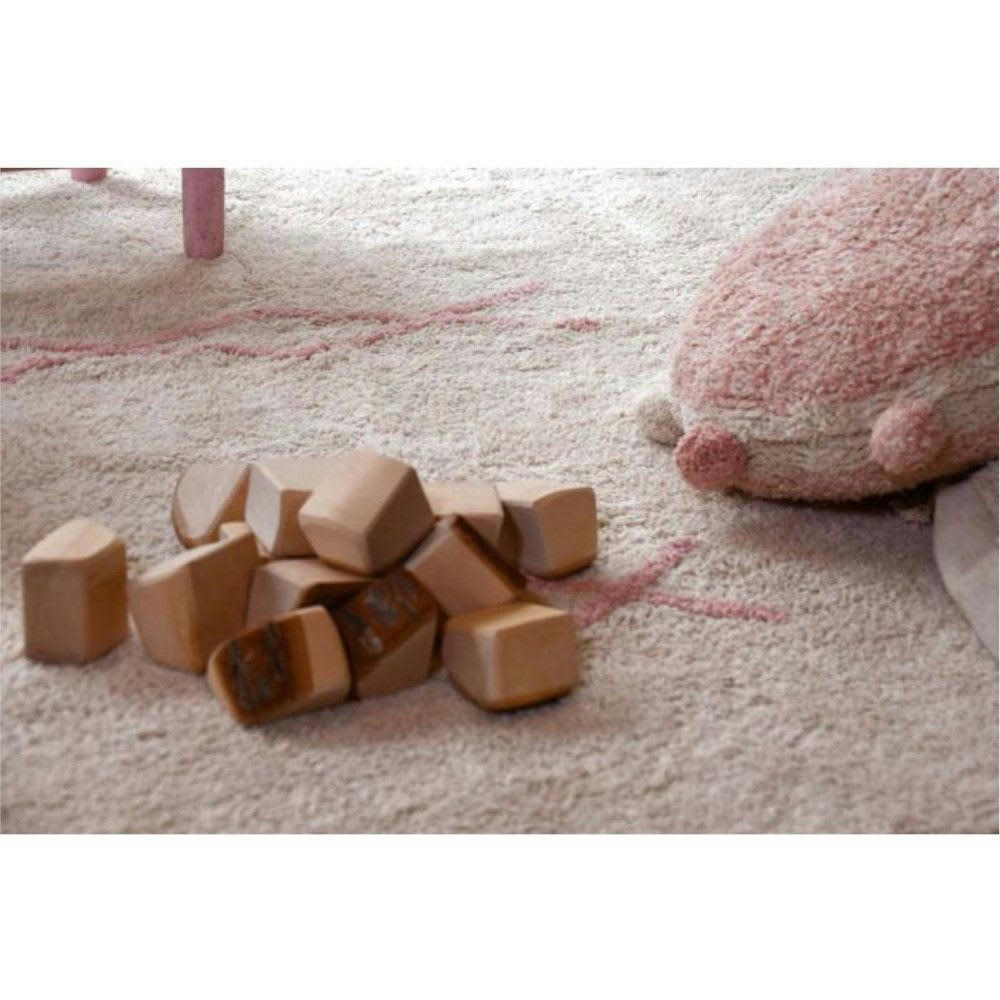 ATLAS NATURAL - Tapis coton lavable vintage nude 170x240cm