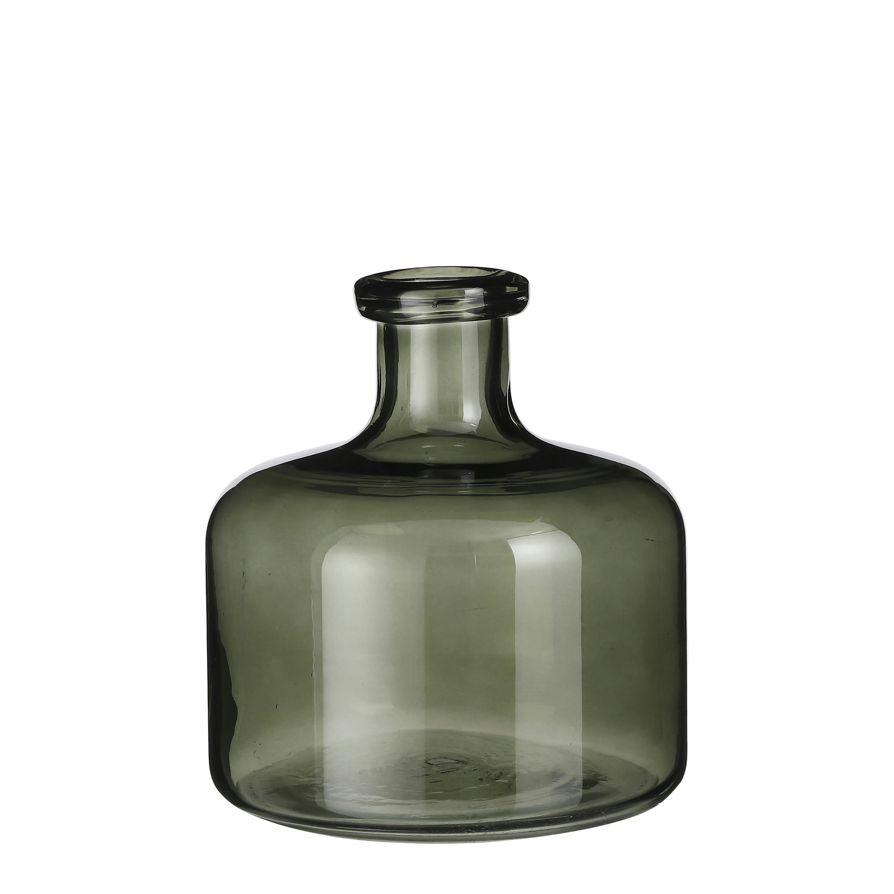 REGAL - Vase bouteille en verre vert H21.5