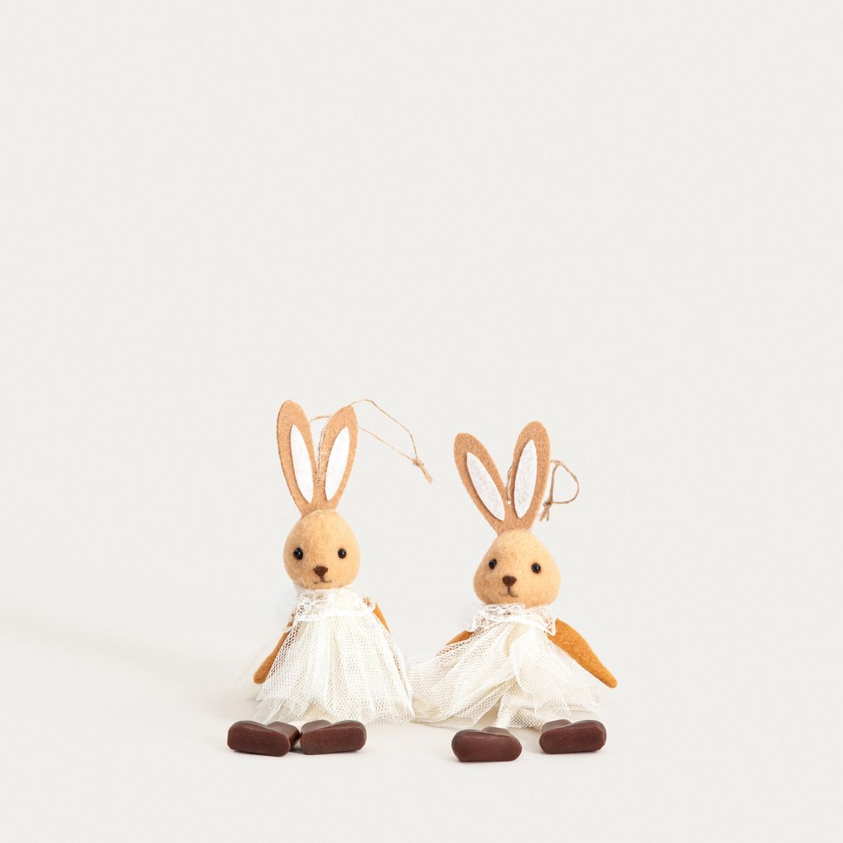 Zestaw zawieszek BALLERINA zajączki w sukienkach beżowe 2 szt.