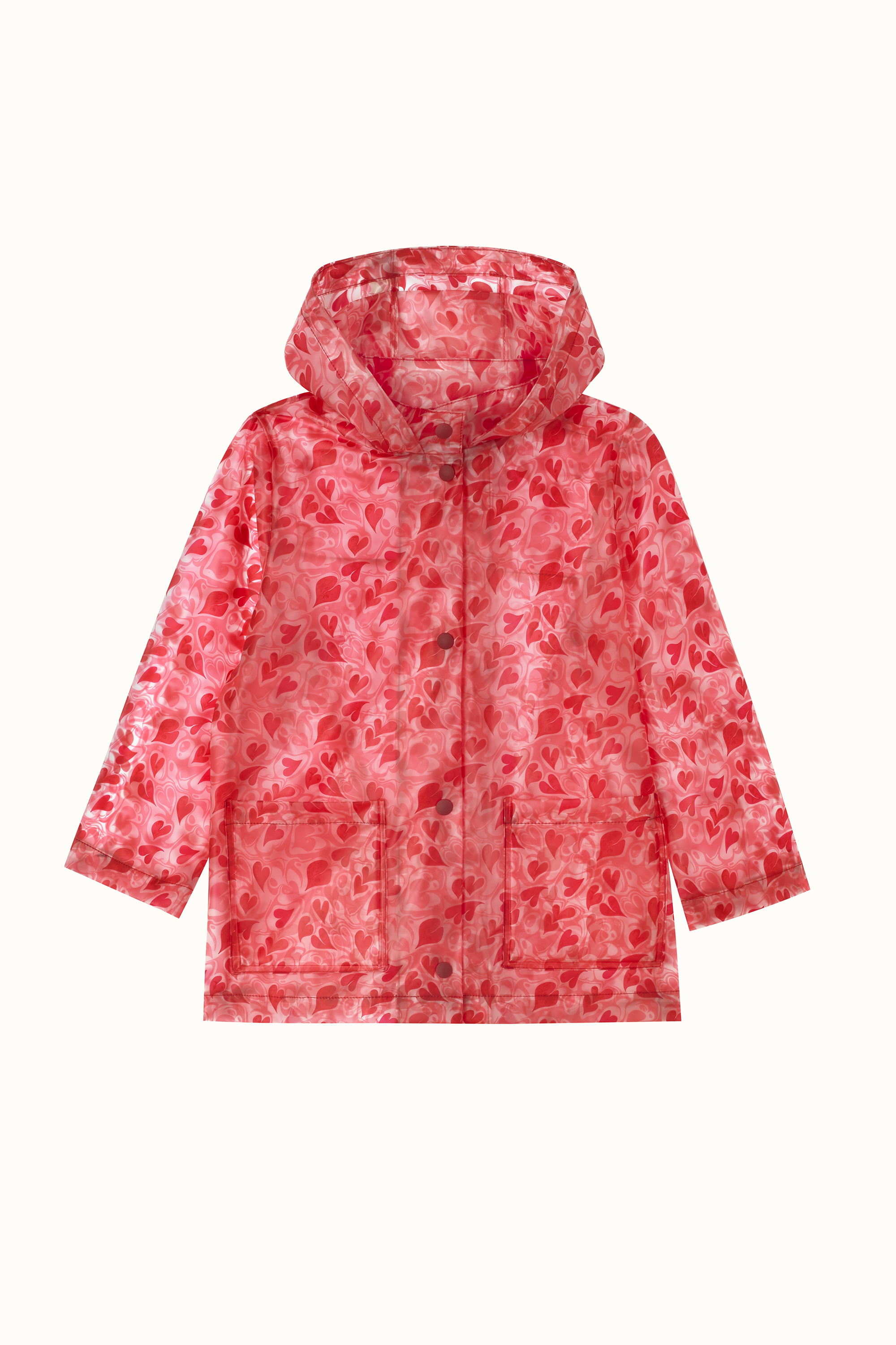 Marble Hearts Ditsy Printed Clear Rain Mac (1-10 Years Old)