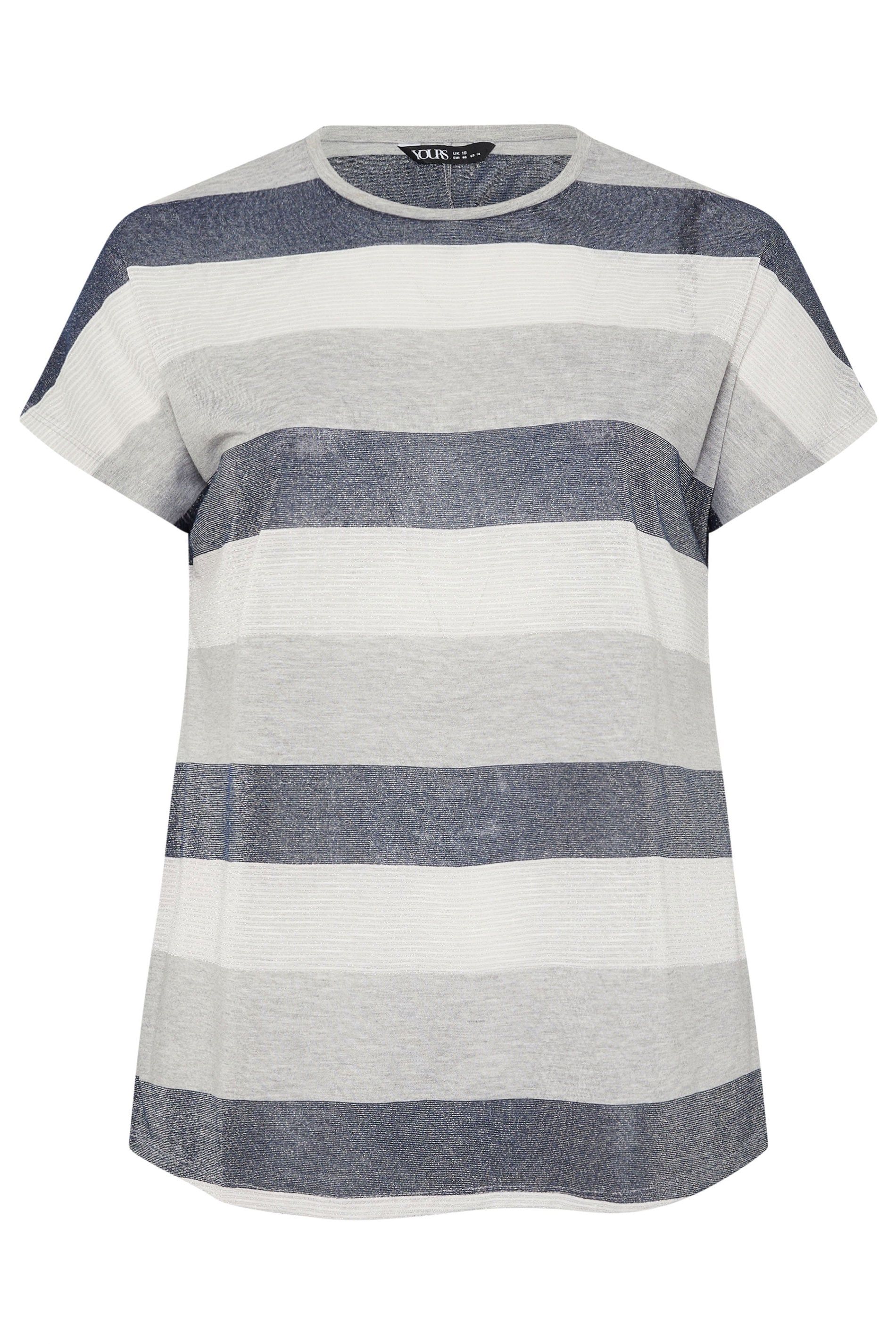 Yours Metallic Stripe T-Shirt