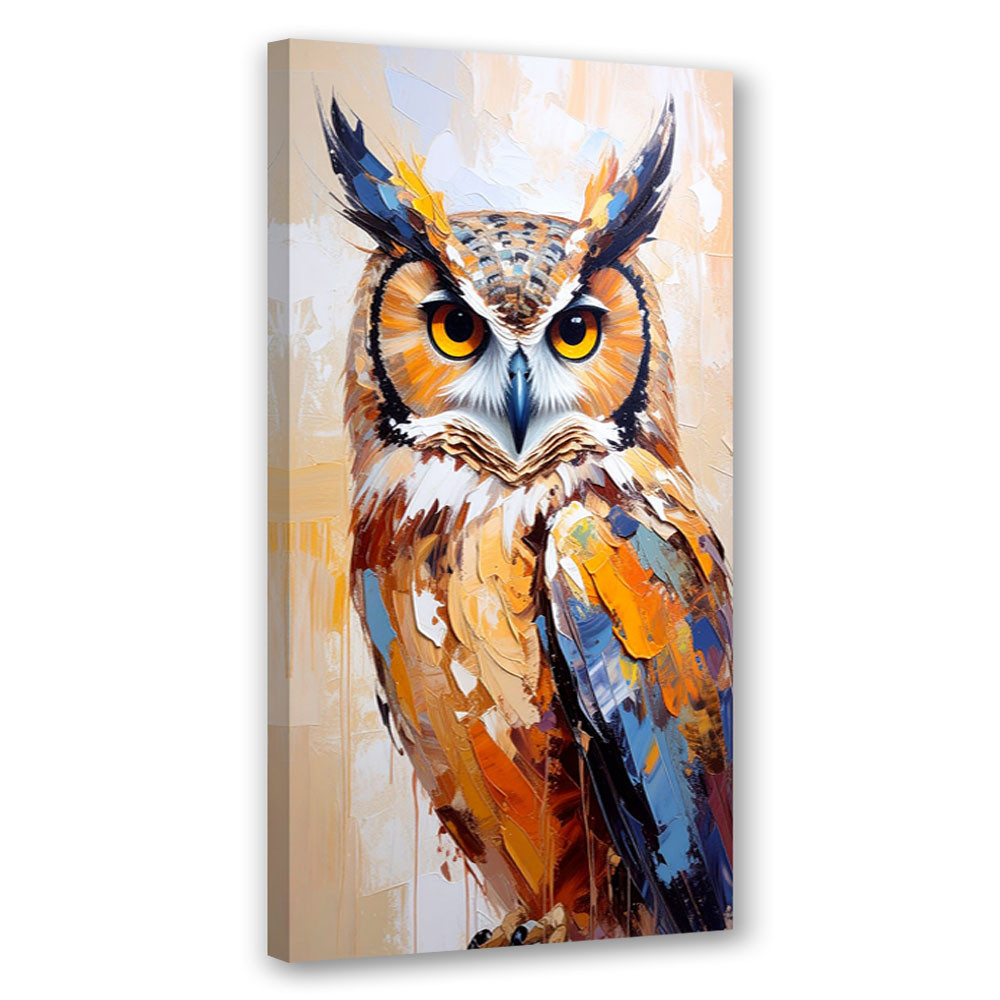 Obraz na płótnie do salonu biura, Sowa Ptak Natura imitacja farby 40x80