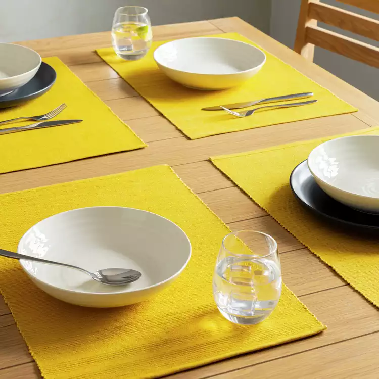 Habitat Ribbed Set of 4 Placemats - Mustard