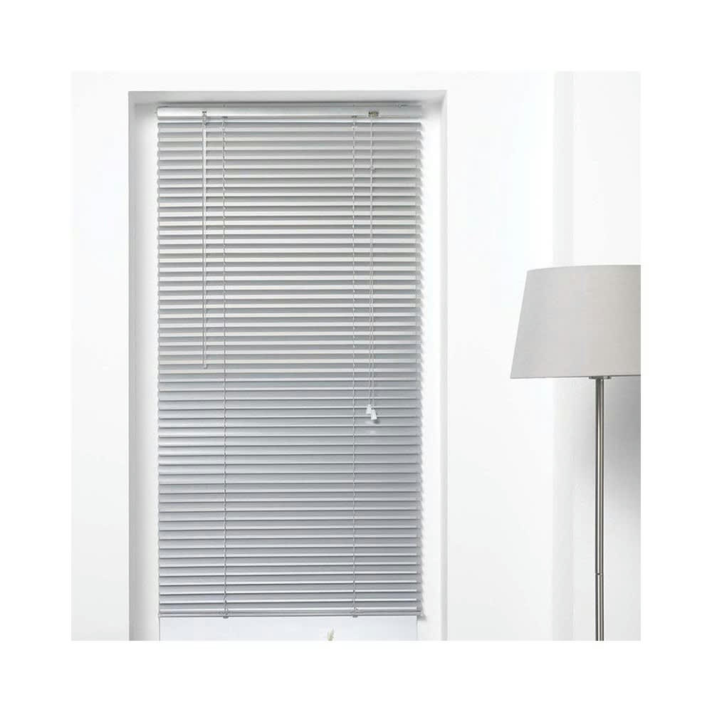 - Store vénitien à lamelles aluminium argent 130x60cm